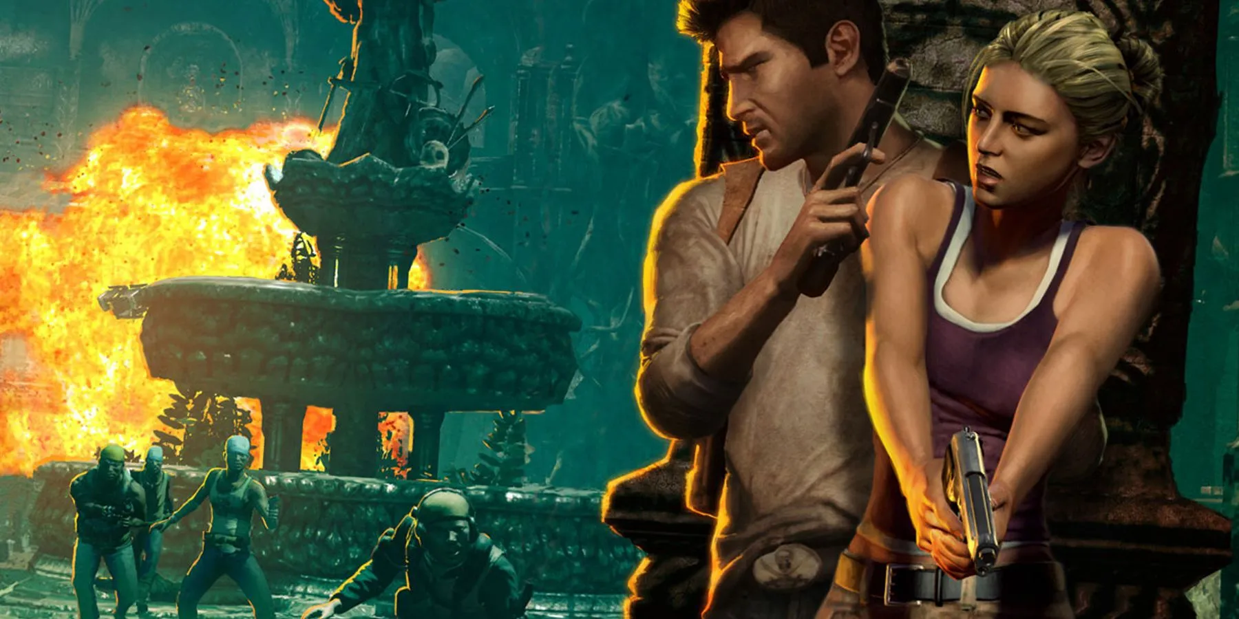 Hình ảnh nhân vật Nathan Drake trong Uncharted: Drake's Fortune, một tựa game phiêu lưu hành động nổi tiếng.