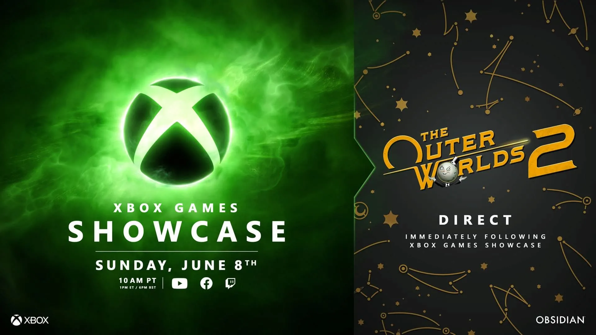Hình ảnh quảng bá Xbox Games Showcase 2025 cùng thông báo The Outer Worlds 2 Direct