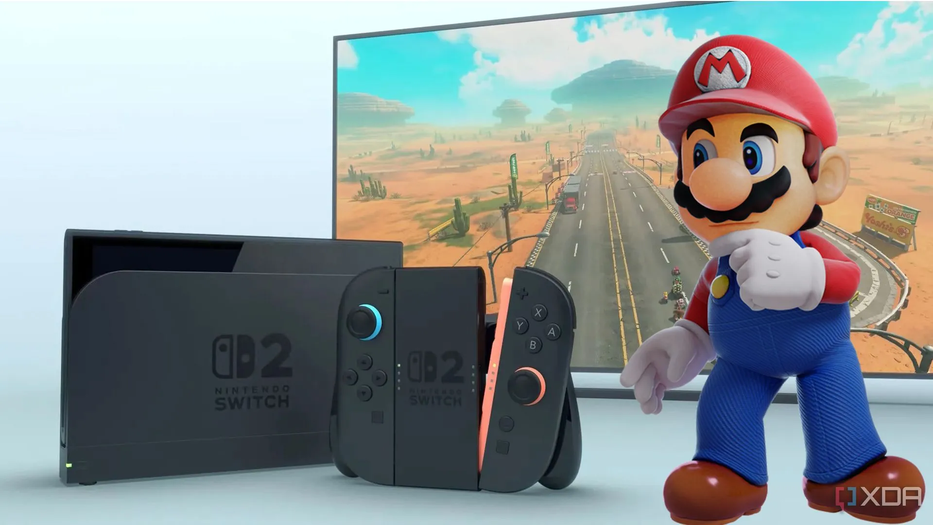 Hình ảnh quảng cáo Nintendo Switch 2 với Mario, tượng trưng cho sự chuyển giao thế hệ console của Nintendo.