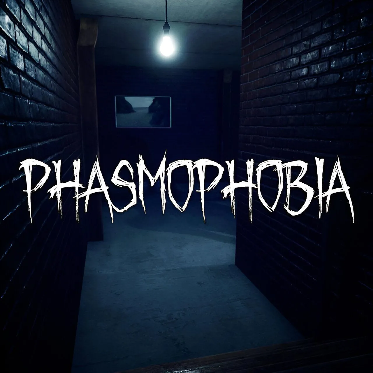 Hình ảnh sản phẩm của game Phasmophobia, hiển thị logo và không khí kinh dị
