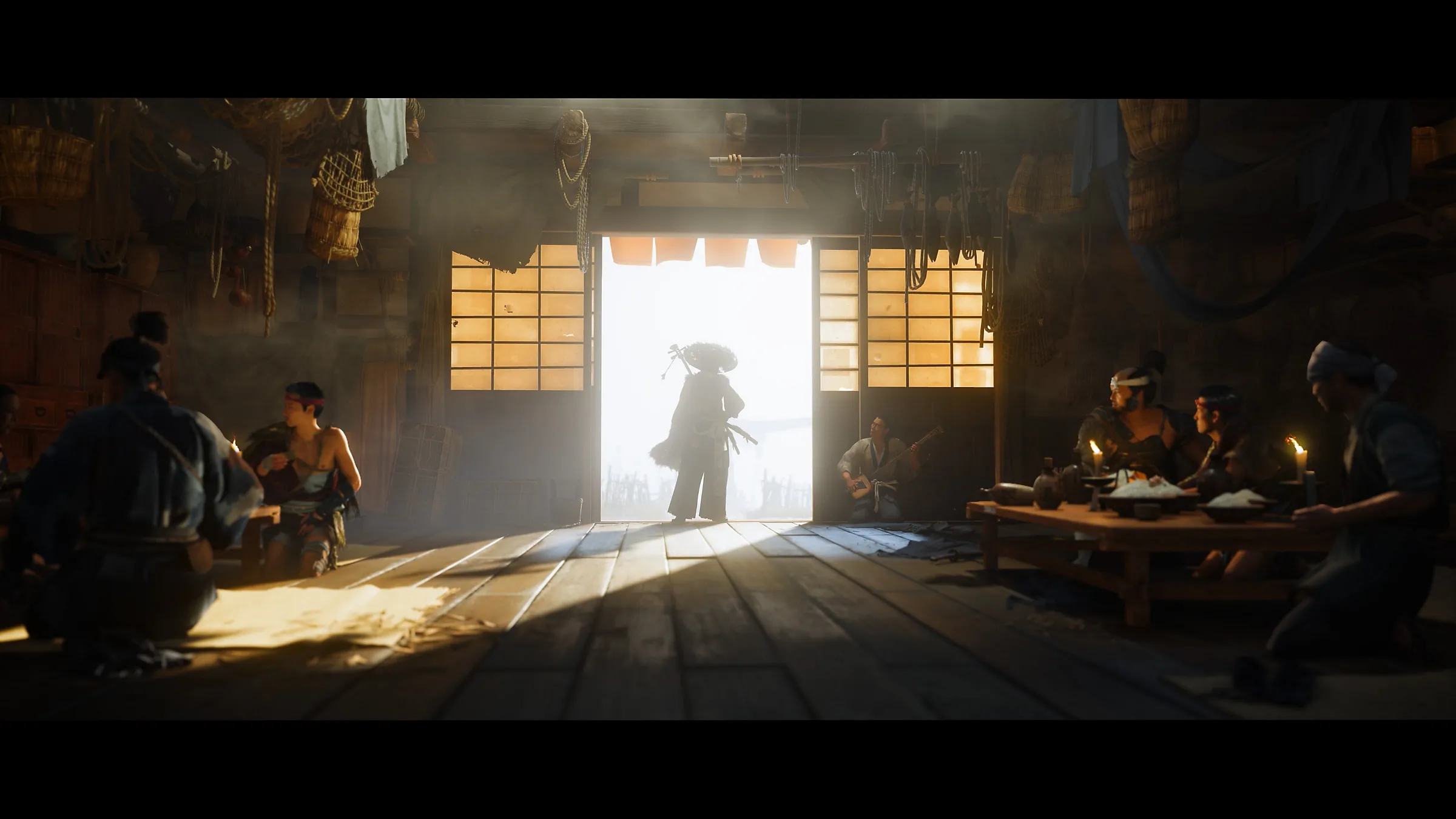 Hình ảnh trong game Ghost of Yōtei, thể hiện phong cách chiến đấu đậm chất hành động
