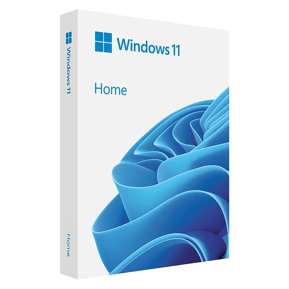 Hộp sản phẩm bán lẻ của Windows 11 Home, hệ điều hành máy tính đa năng cũng là lựa chọn tuyệt vời cho giả lập game retro.