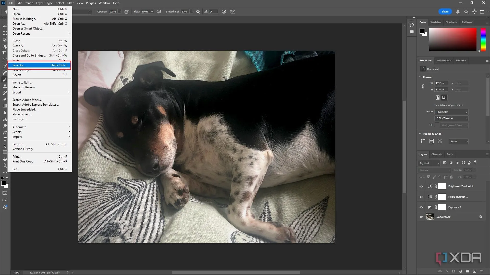 Hộp thoại Lưu dưới dạng trong Photoshop, chọn vị trí lưu tệp để cải thiện tốc độ ghi dữ liệu