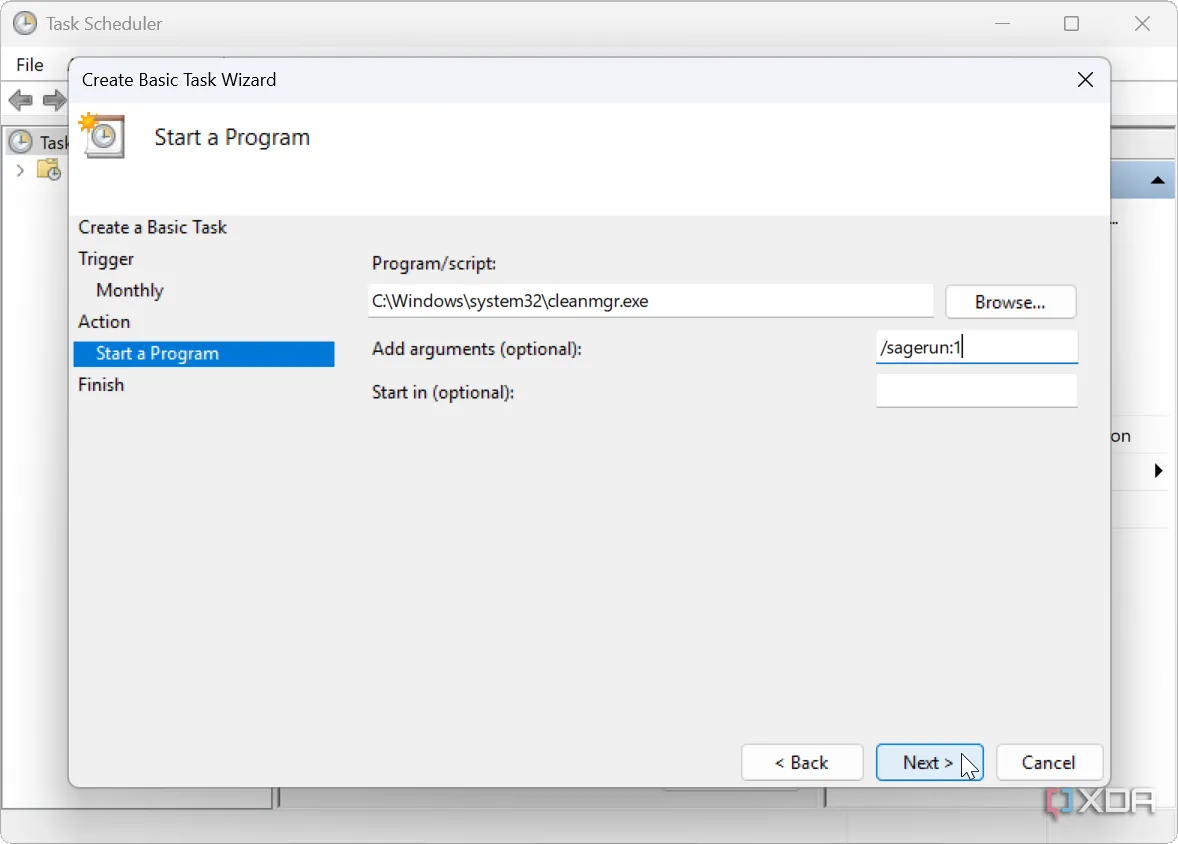 Hướng dẫn cách chạy Disk Cleanup từ Task Scheduler trên Windows để giải phóng dung lượng