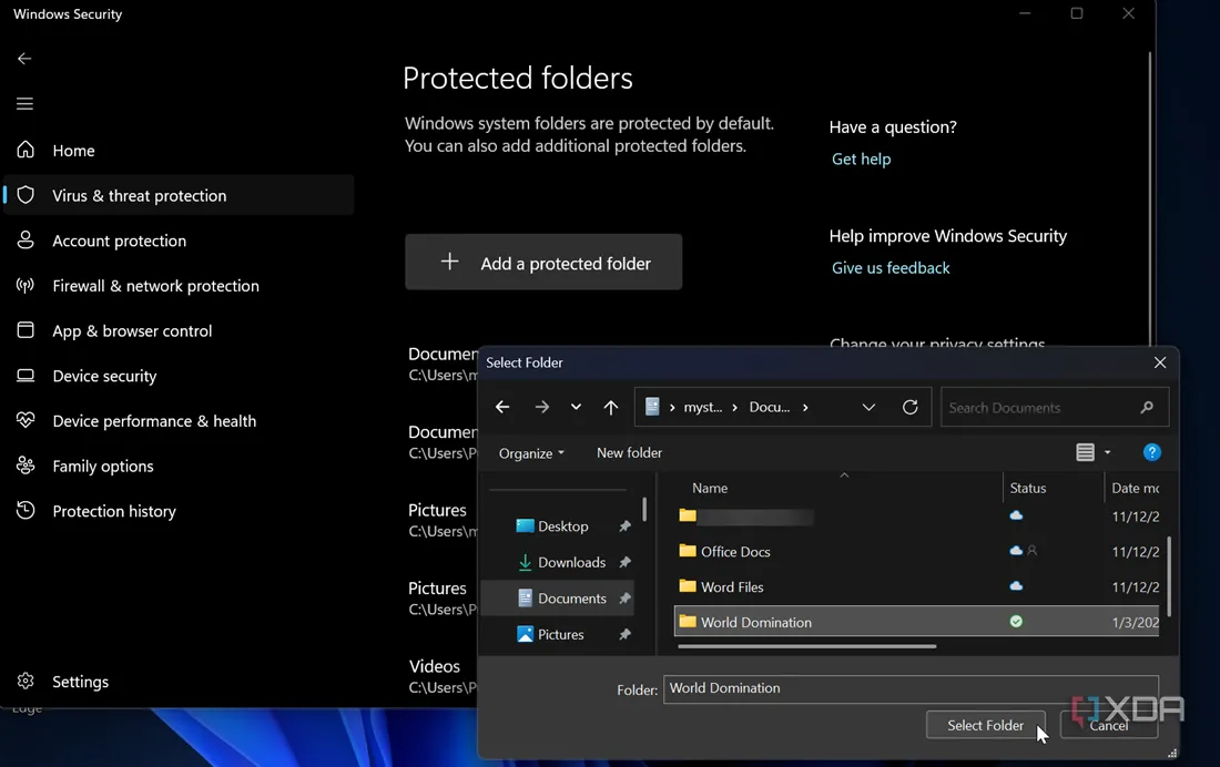 Hướng dẫn thêm thư mục cần bảo vệ vào Controlled Folder Access từ ổ đĩa cục bộ trên Windows, tăng cường lớp bảo mật