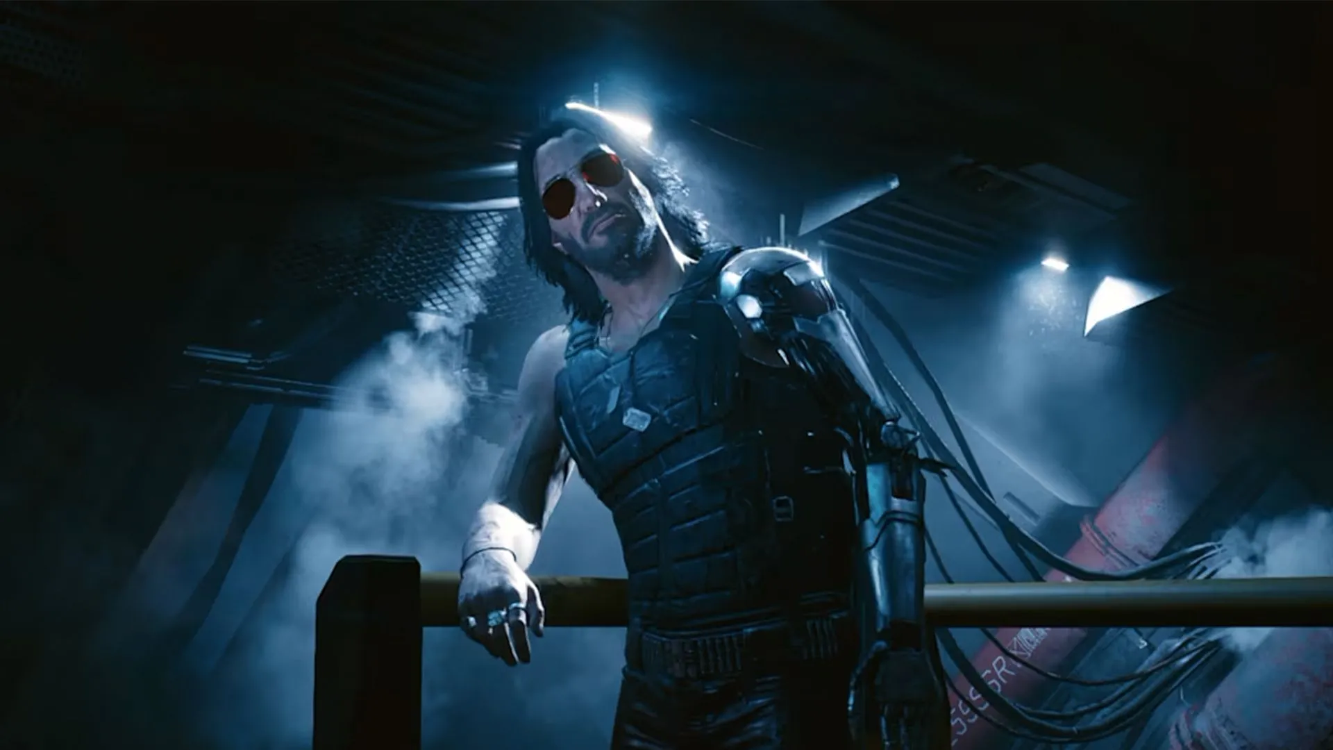 Keanu Reeves trong Cyberpunk 2077: Ultimate Edition trên Nintendo Switch 2 với đồ họa cải tiến.