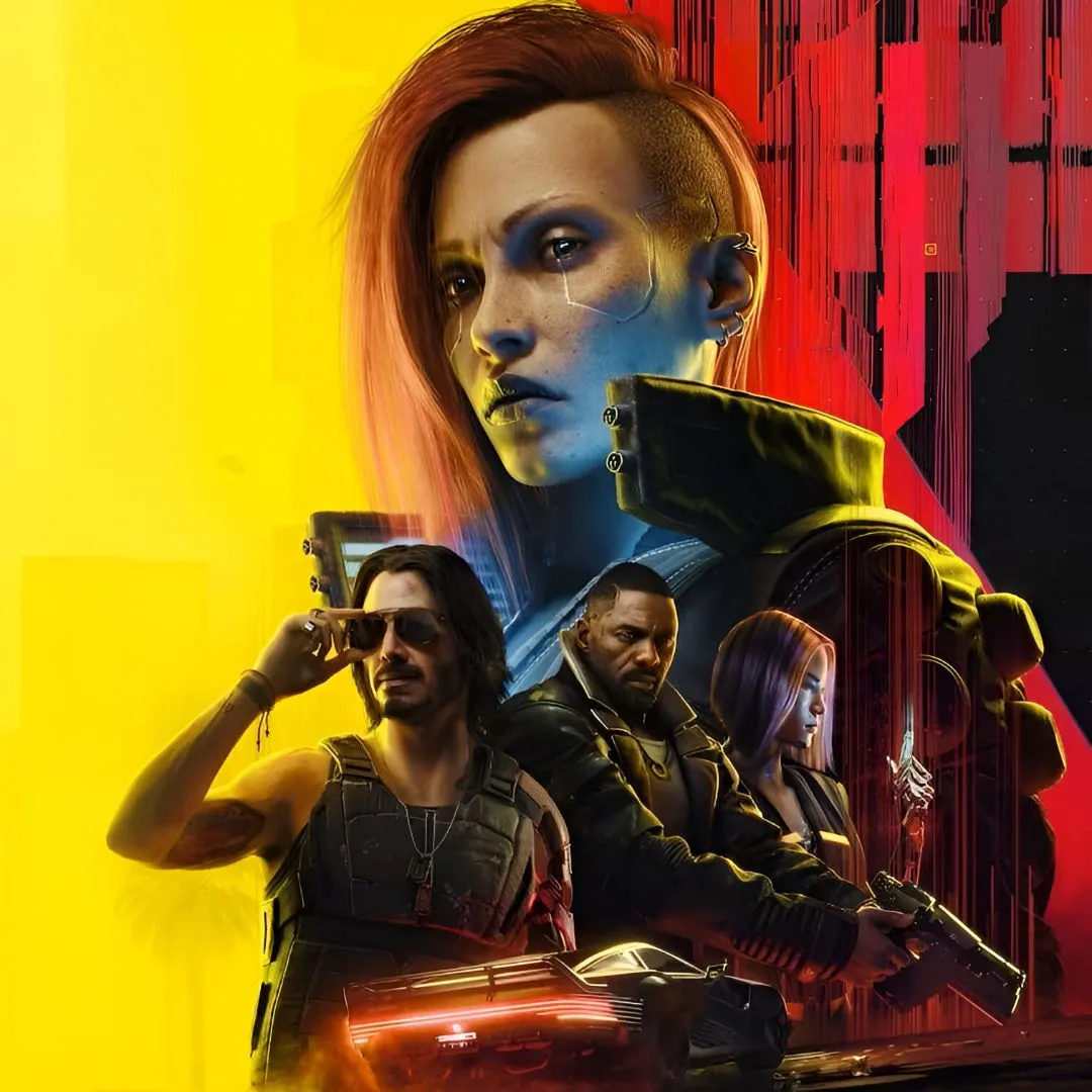 Keanu Reeves trong vai Johnny Silverhand từ Cyberpunk 2077, với áo khoác da và khí chất rockerboy nổi loạn.