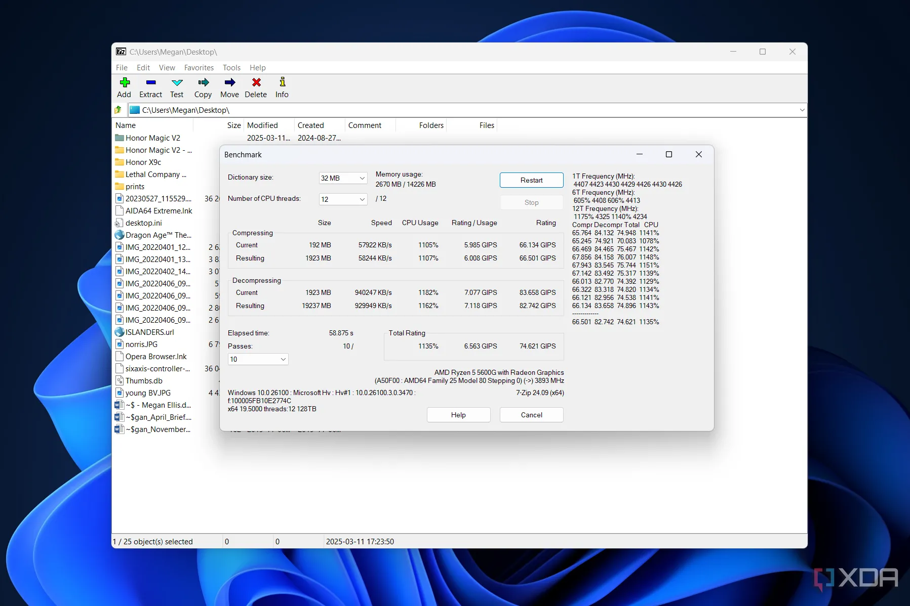 Kết quả benchmark tốc độ nén và giải nén của 7-Zip