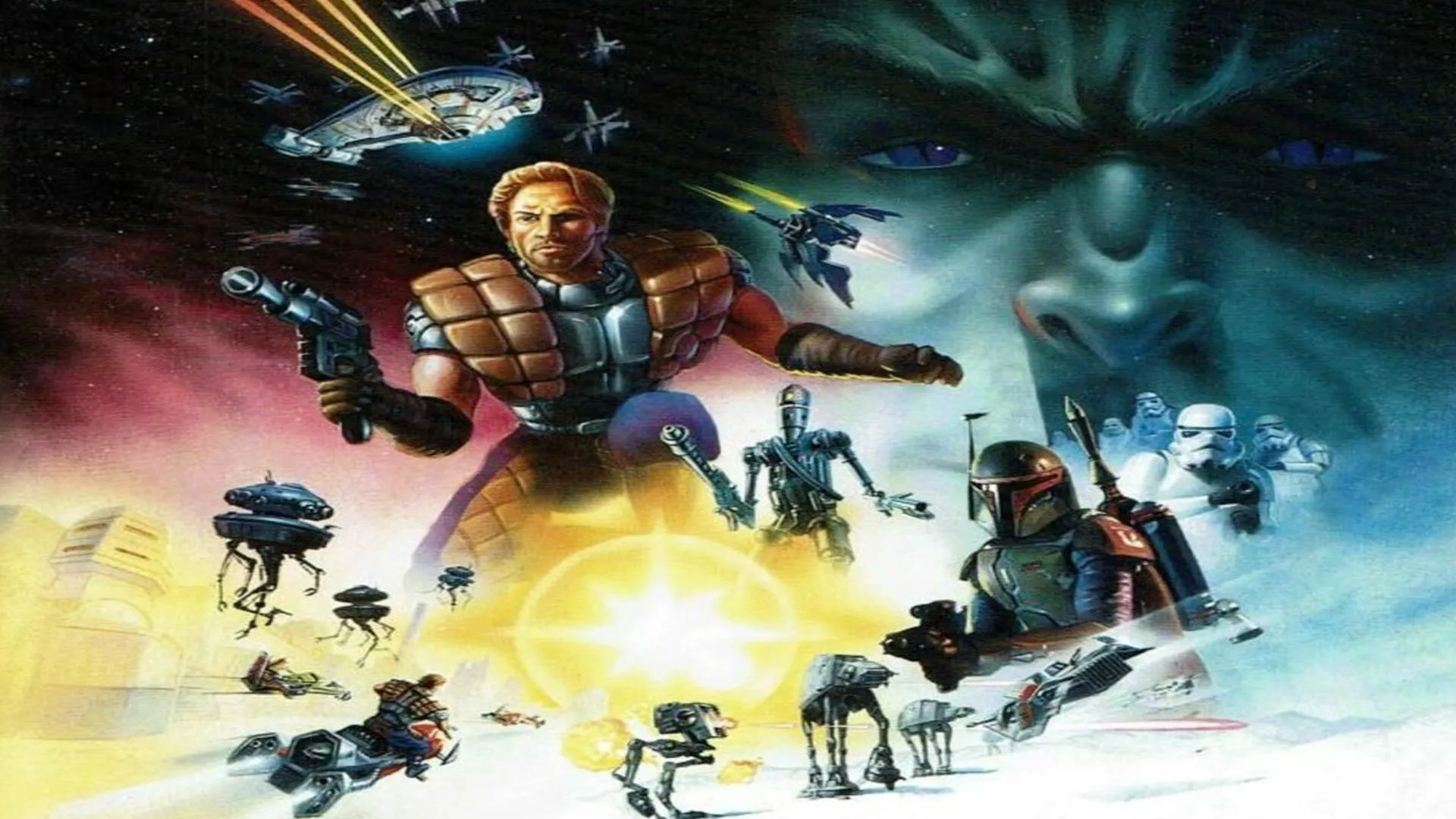 Key art của game Star Wars: Shadows of the Empire, tựa game kinh điển trên Nintendo 64.