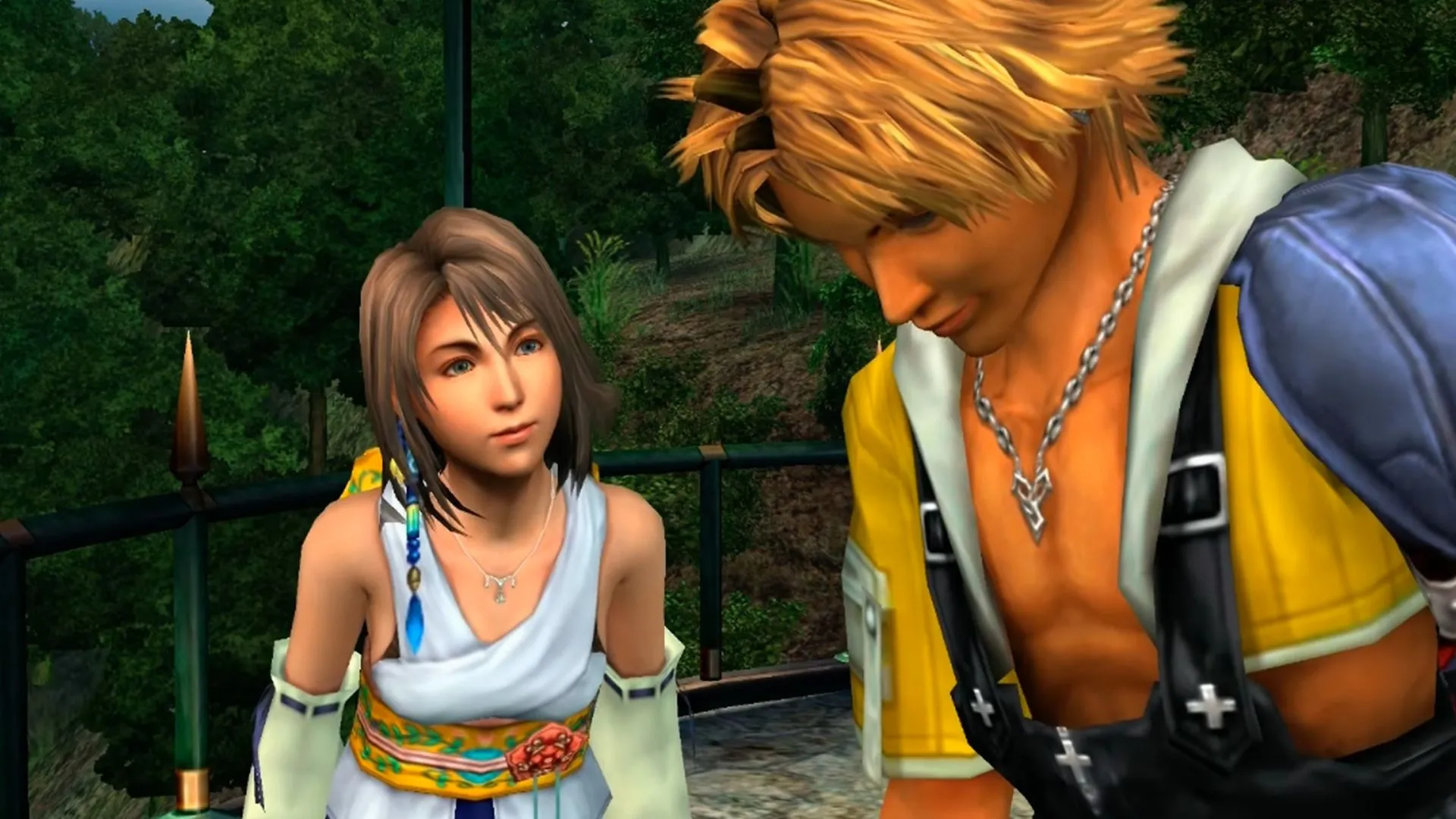 Khoảnh khắc Tidus cười gượng gạo cùng Yuna trong cốt truyện Final Fantasy X