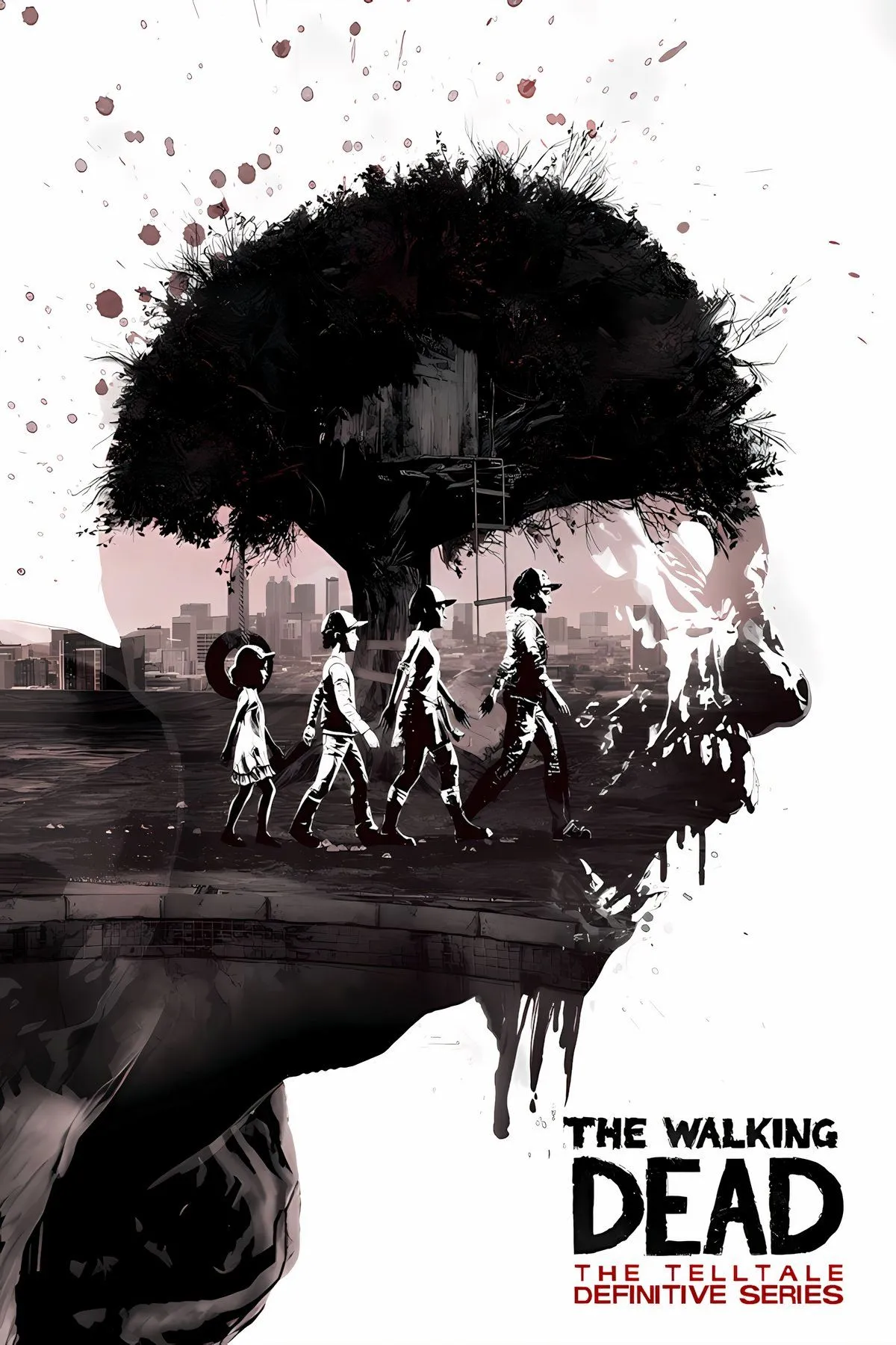 Lee Everett và Clementine trong Telltale's The Walking Dead, biểu tượng cho lựa chọn cuối cùng đầy bi kịch giữa bảo vệ sự vô tội của Clementine và sự ra đi của Lee.