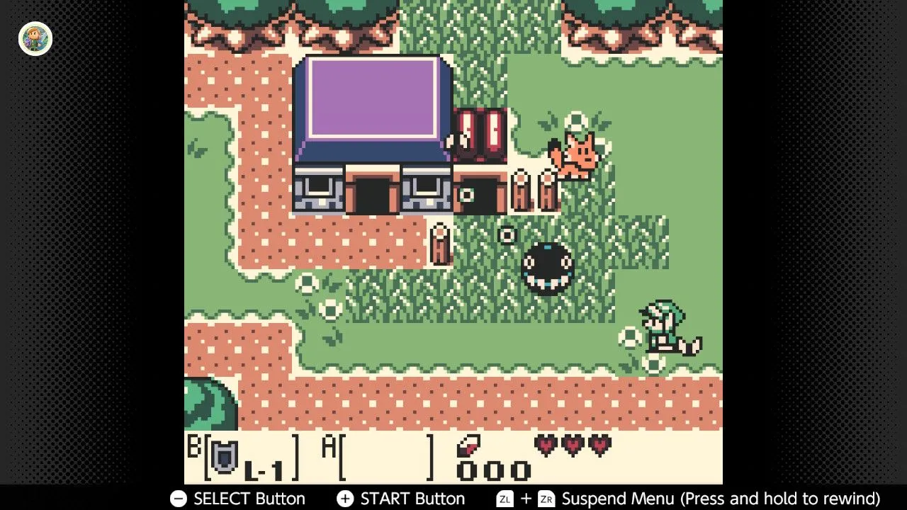 Link trên Game Boy Color trong The Legend of Zelda: Link's Awakening DX, phiên bản Zelda đầu tiên trên thiết bị cầm tay