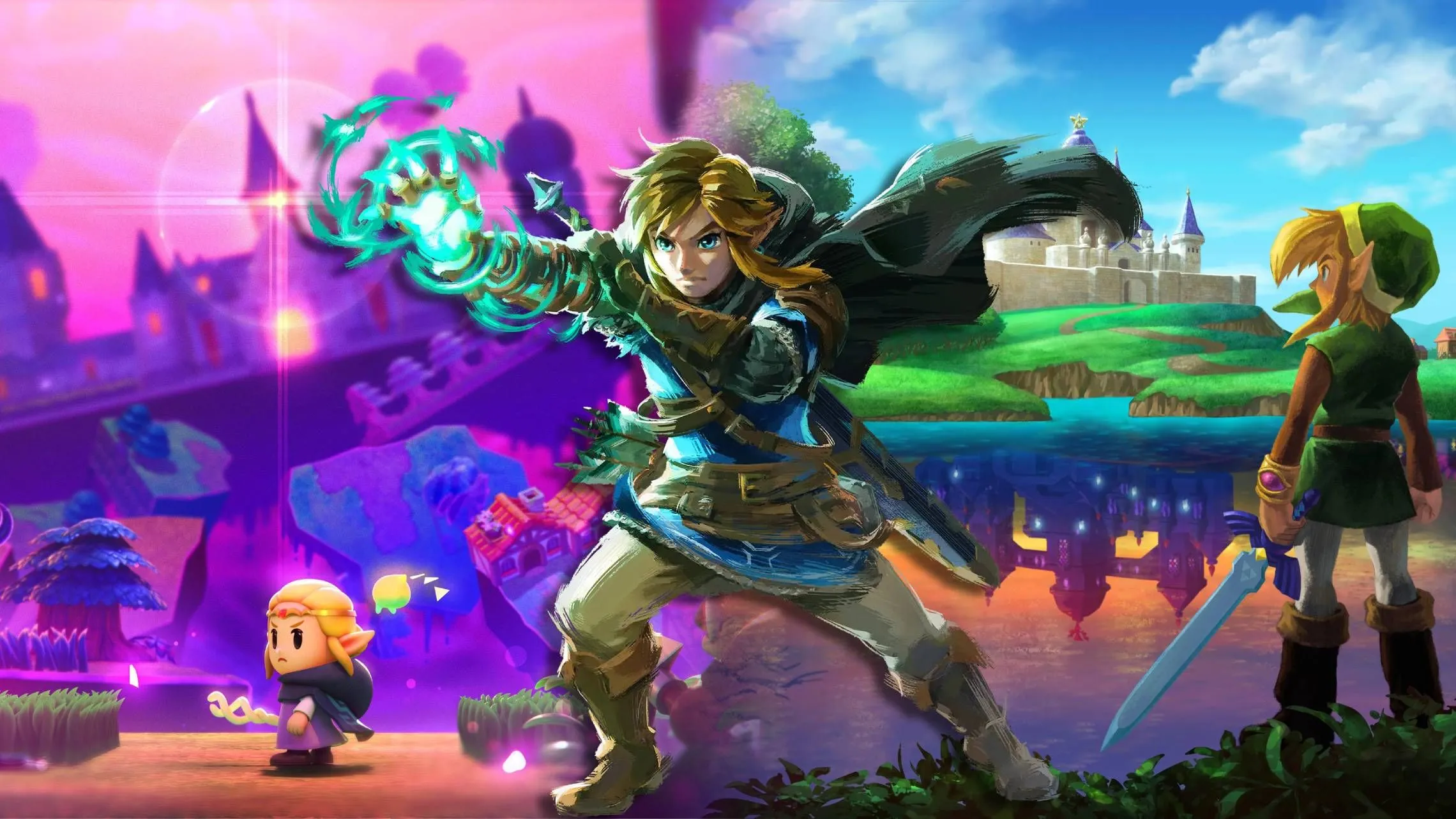 Link và công chúa Zelda từ loạt game The Legend of Zelda kinh điển