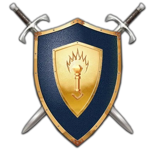 Logo Battle for Wesnoth với hình ảnh một hiệp sĩ cầm kiếm