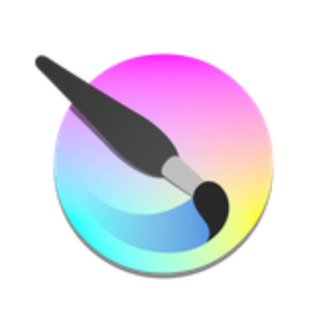 logo krita hình cọ vẽ trên bảng màu