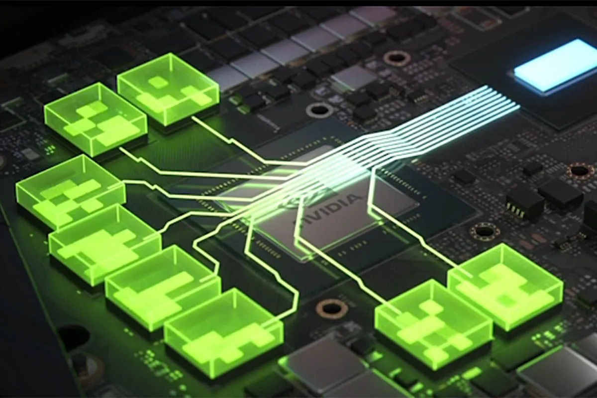 Logo Nvidia Resizable BAR với hiệu ứng ánh sáng xanh