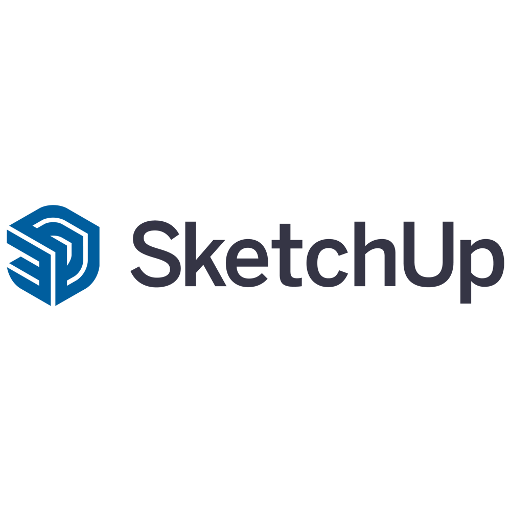 Logo SketchUp với hình ảnh ngôi nhà 3D đơn giản