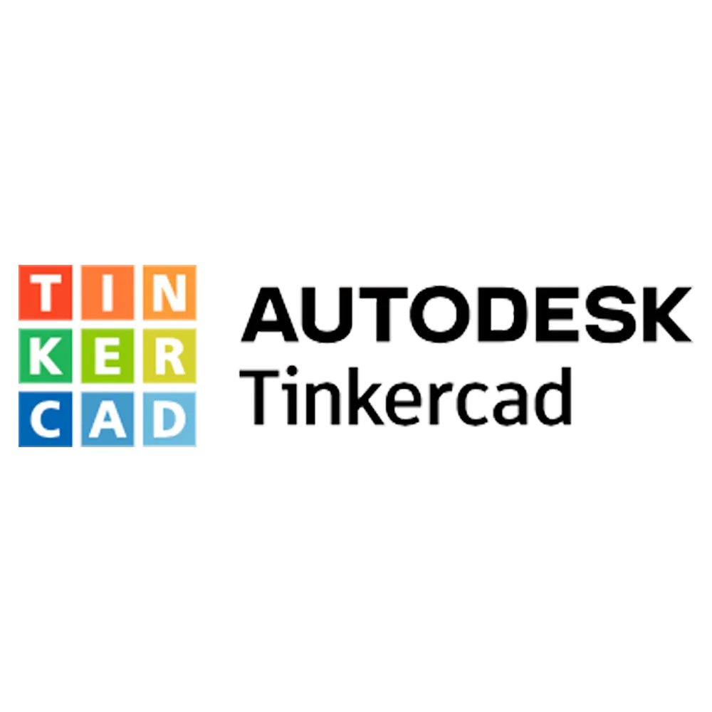 Logo Tinkercad của Autodesk với chữ 'Tinkercad' nhiều màu sắc