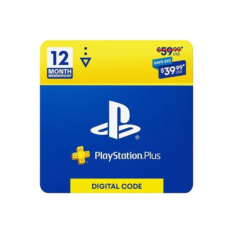 Logo và hộp đăng ký PlayStation Plus minh họa các lợi ích cốt lõi bao gồm game miễn phí hàng tháng, giảm giá độc quyền và quyền truy cập chế độ chơi trực tuyến.
