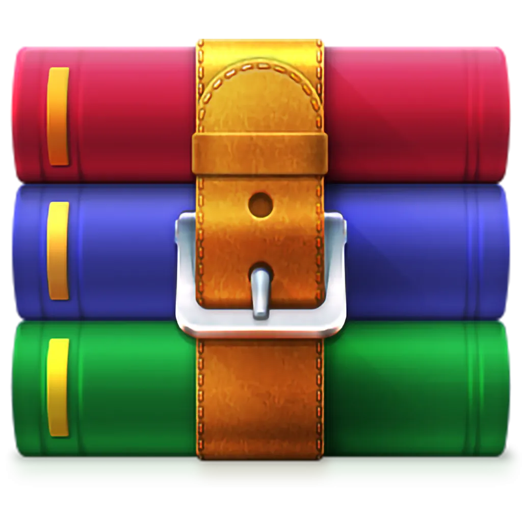 Logo WinRAR, công cụ nén giải nén file kinh điển hỗ trợ menu ngữ cảnh Windows 11.