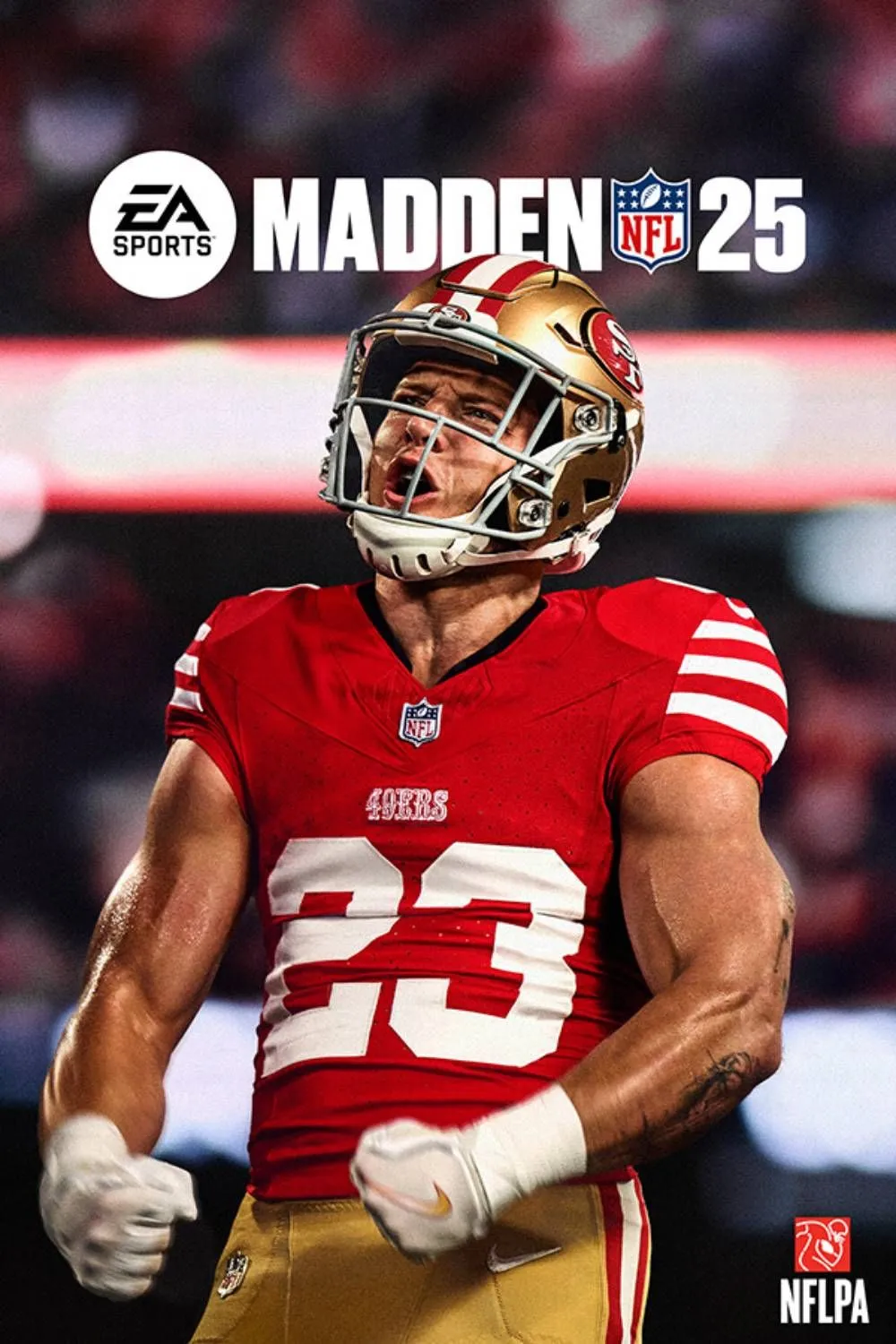 Madden NFL 25 với logo NFL nổi bật trên sân vận động ảo
