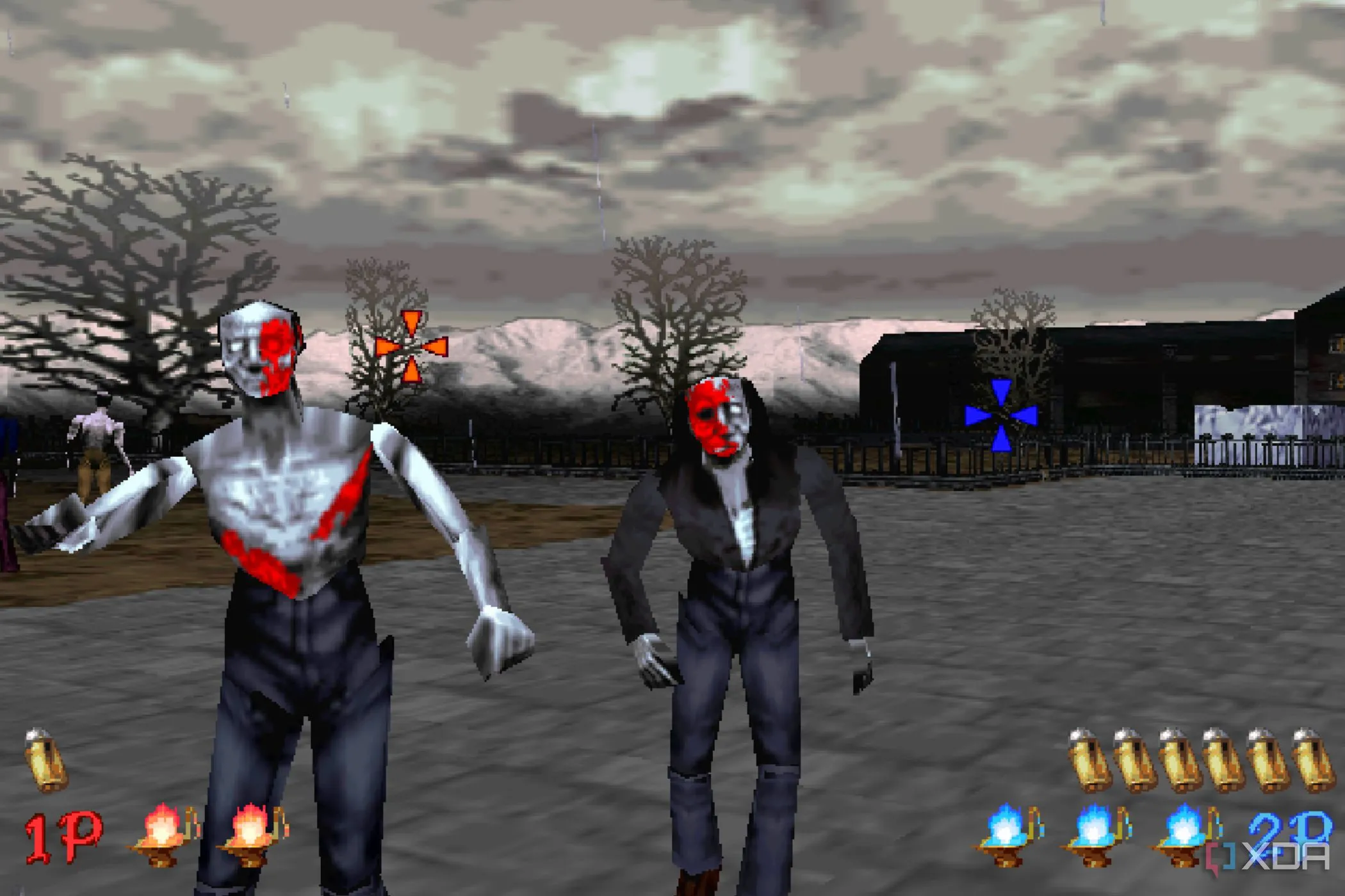 Màn chơi mở đầu trong The House of the Dead, một tựa game bắn súng kinh dị arcade nổi tiếng với lũ zombie.