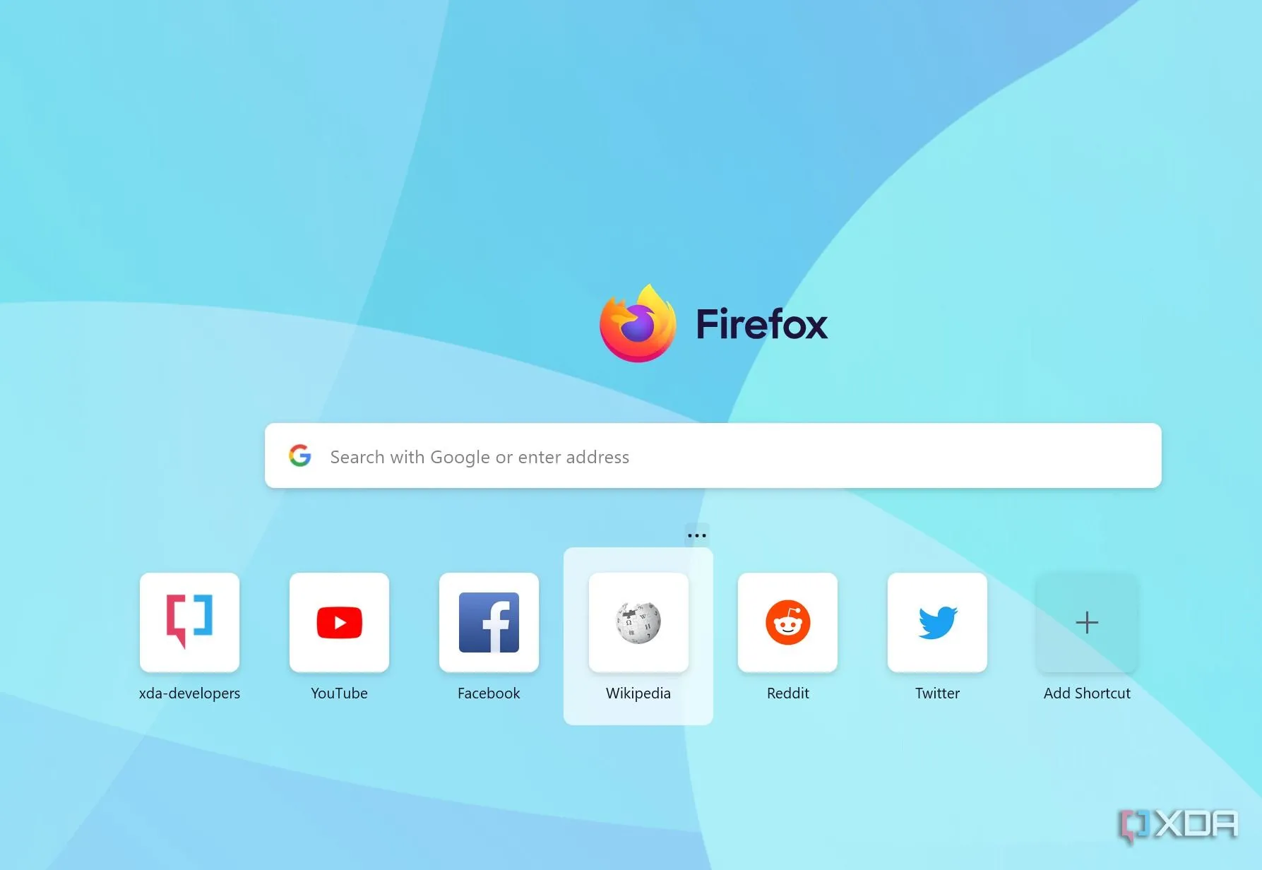 Màn hình chính của trình duyệt Firefox với các tùy chọn menu và thanh công cụ