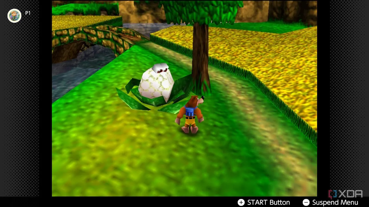 Màn hình chơi game Banjo-Kazooie trên Nintendo 64, hiển thị qua dịch vụ Nintendo Switch Online.