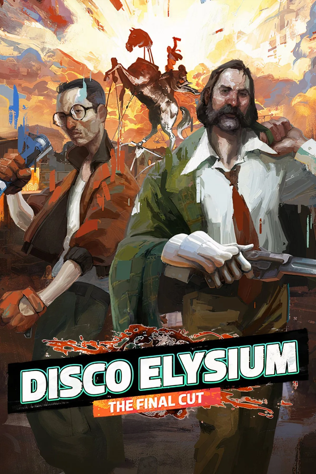 Màn hình game Disco Elysium với giao diện hội thoại và nhân vật thám tử đang tương tác.