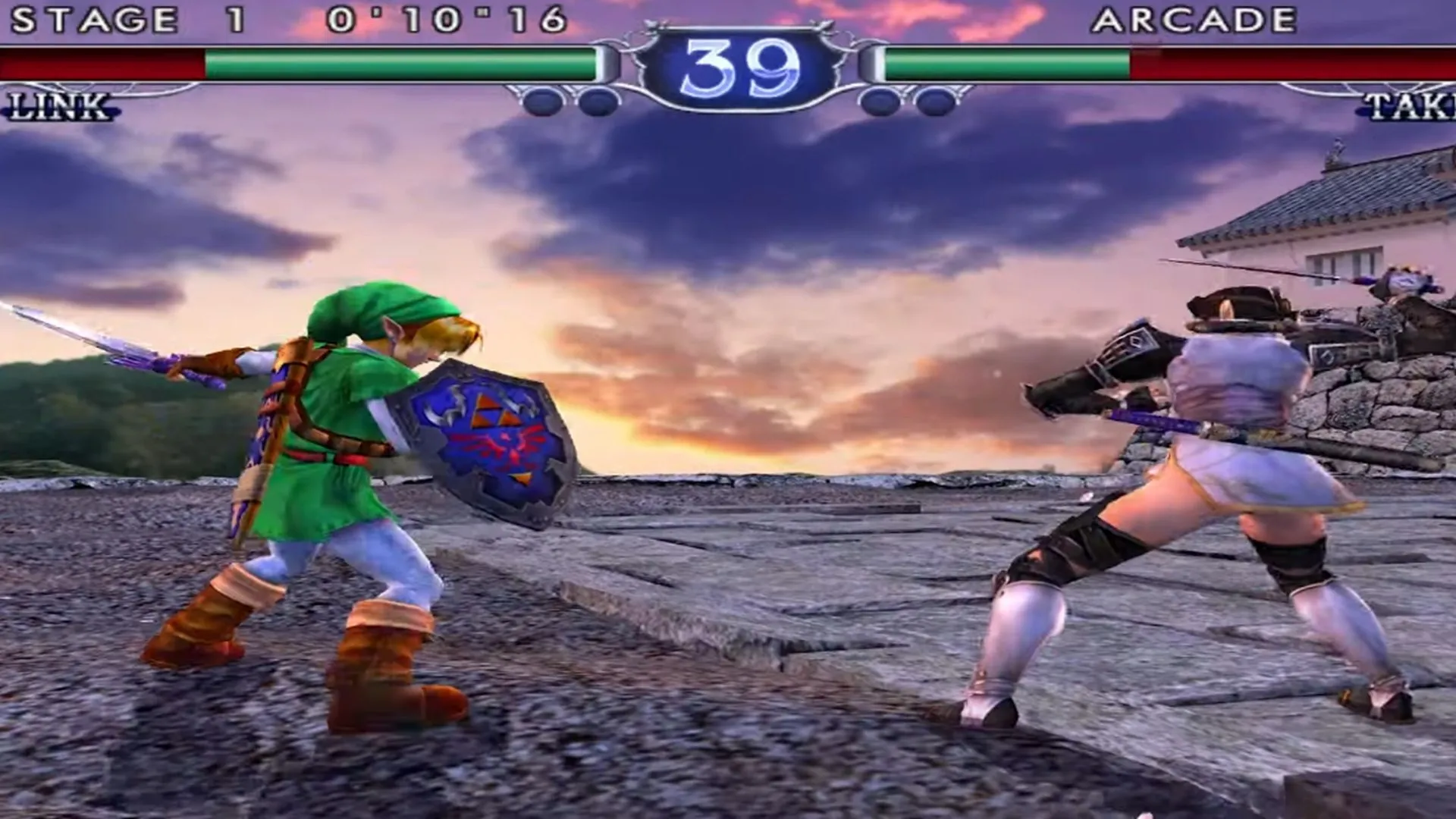 Màn hình gameplay game đối kháng Soulcalibur II, minh họa trải nghiệm chơi trực tuyến trên Nintendo Switch Online cần cải thiện