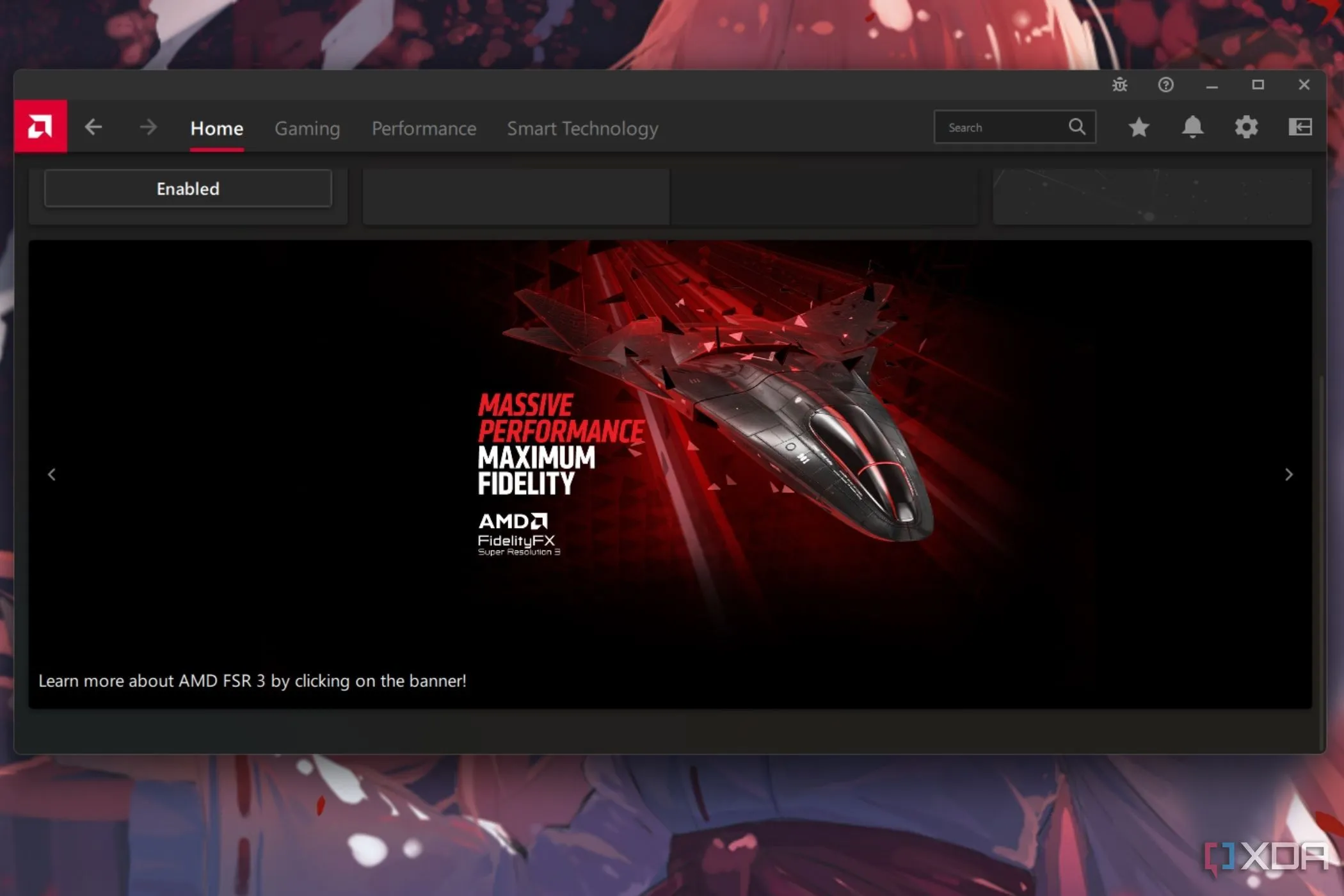Màn hình giao diện AMD Software Adrenaline Edition trên máy tính Windows