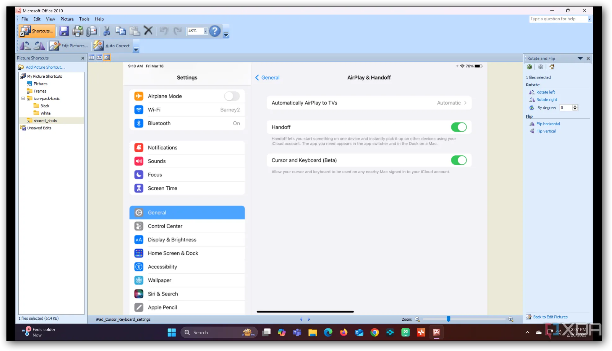 Màn hình giao diện Microsoft Office Picture Manager