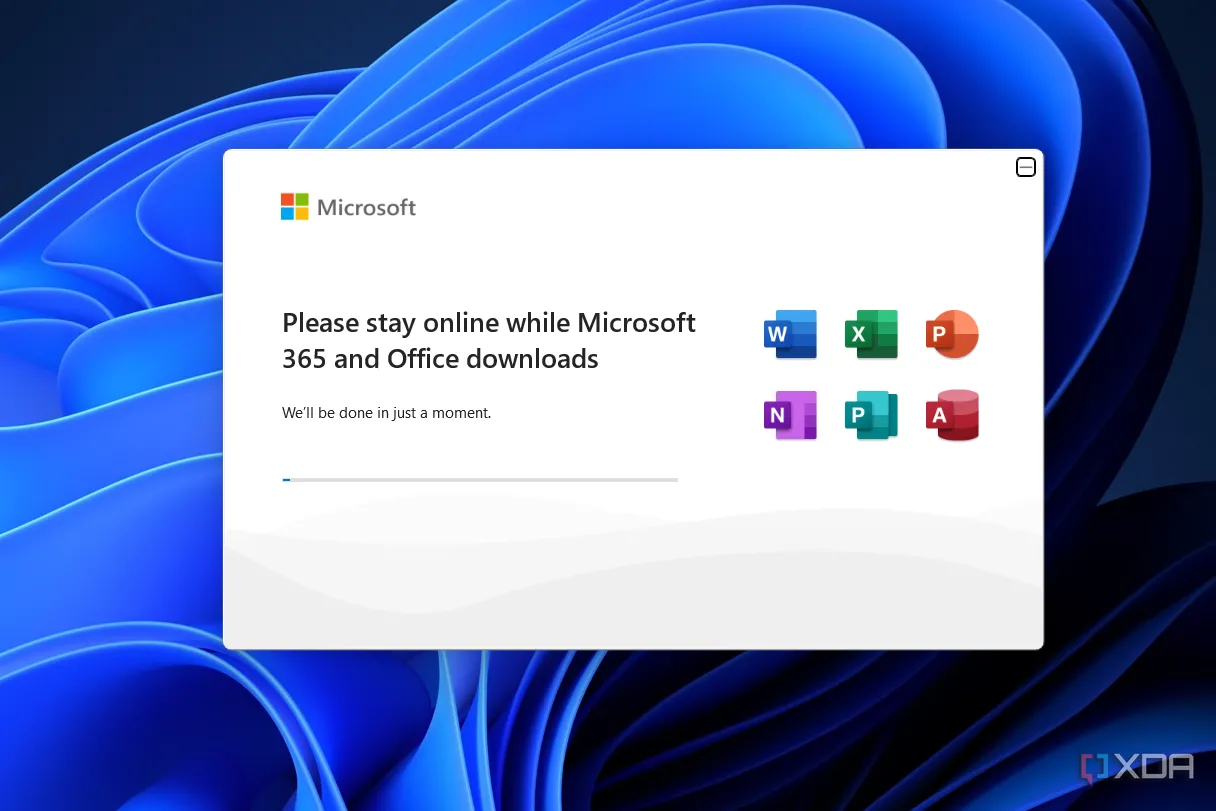 Màn hình trình cài đặt Microsoft 365 không cung cấp tùy chọn chọn lọc ứng dụng