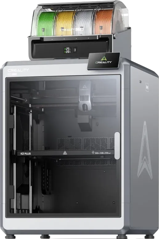 Máy in 3D CoreXY Creality K2 Plus với thiết kế hiện đại, trong suốt
