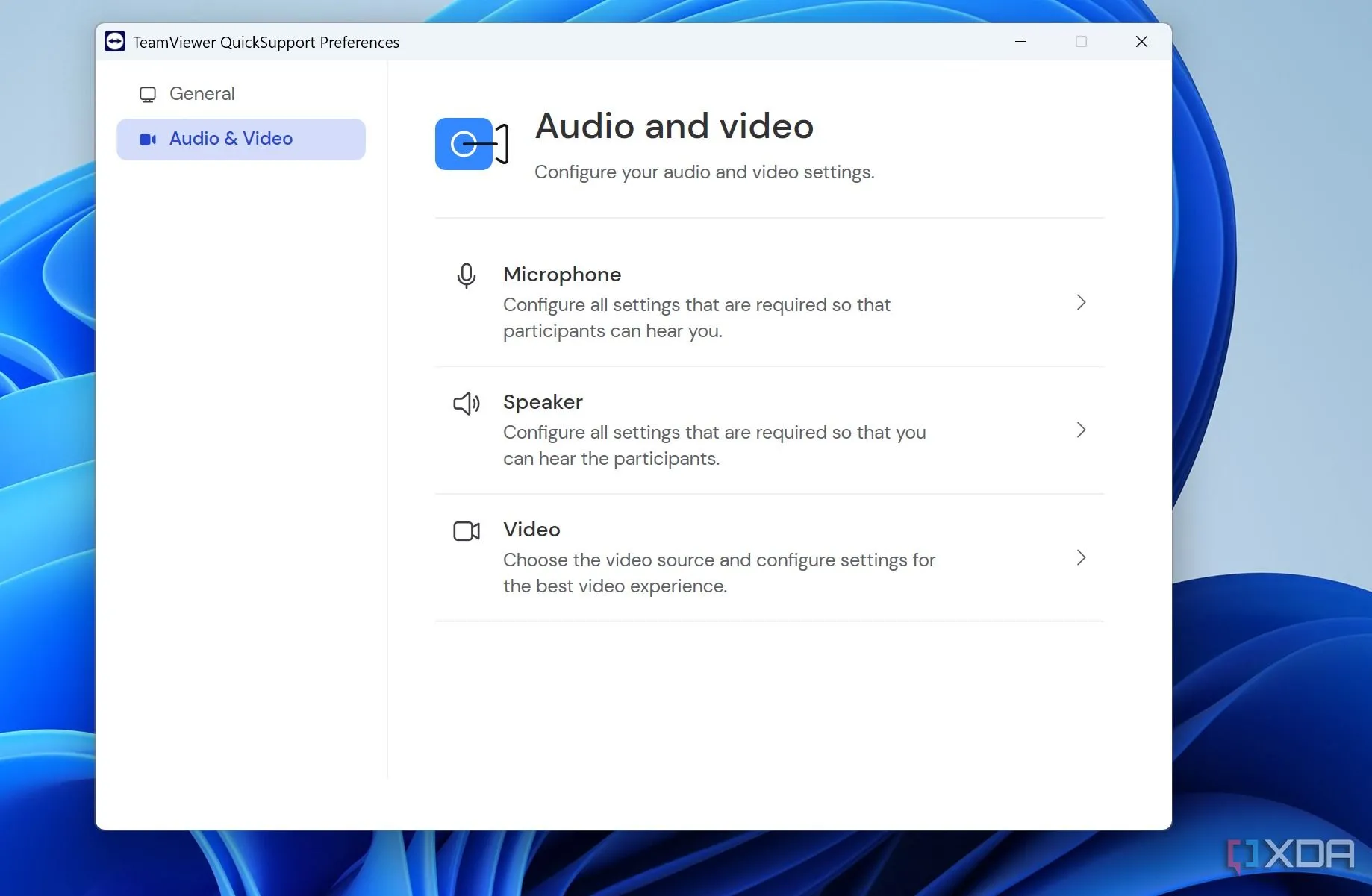 Menu điều khiển âm thanh trong TeamViewer, một tính năng có thể bị giới hạn
