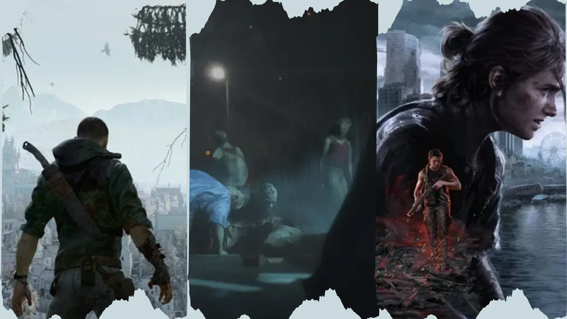 Minh họa các game zombie nổi tiếng như Dying Light, The Last of Us II và Resident Evil 2