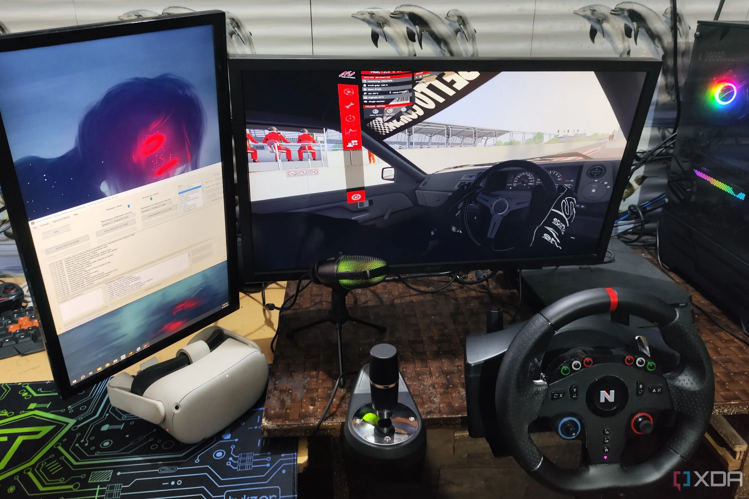 Mô phỏng đua xe (sim racing) với Assetto Corsa trong VR, thiết bị Nitho Pro Driving Wheel và Meta Quest 2.