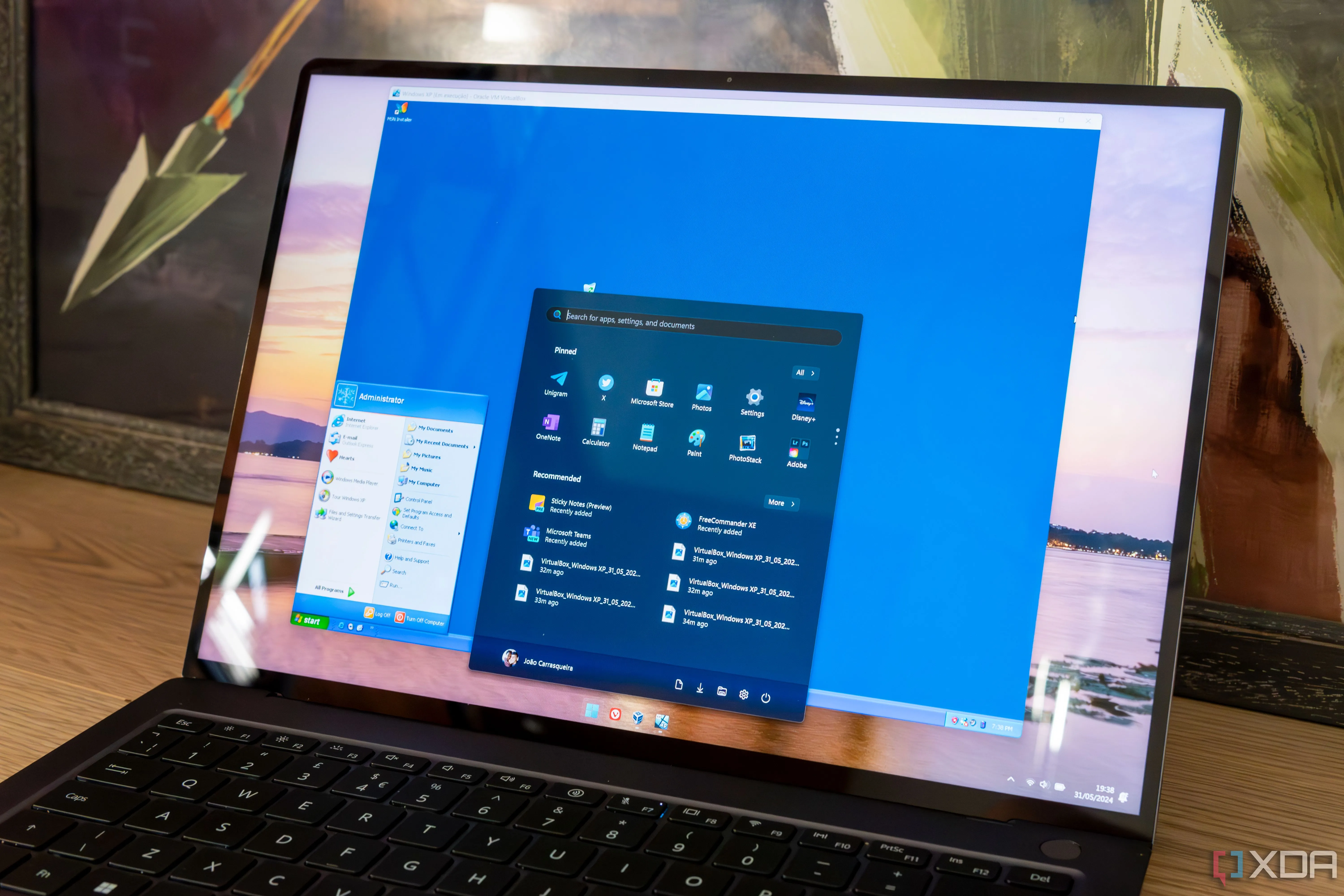 Môi trường ảo hóa Windows XP chạy trên laptop Windows 11