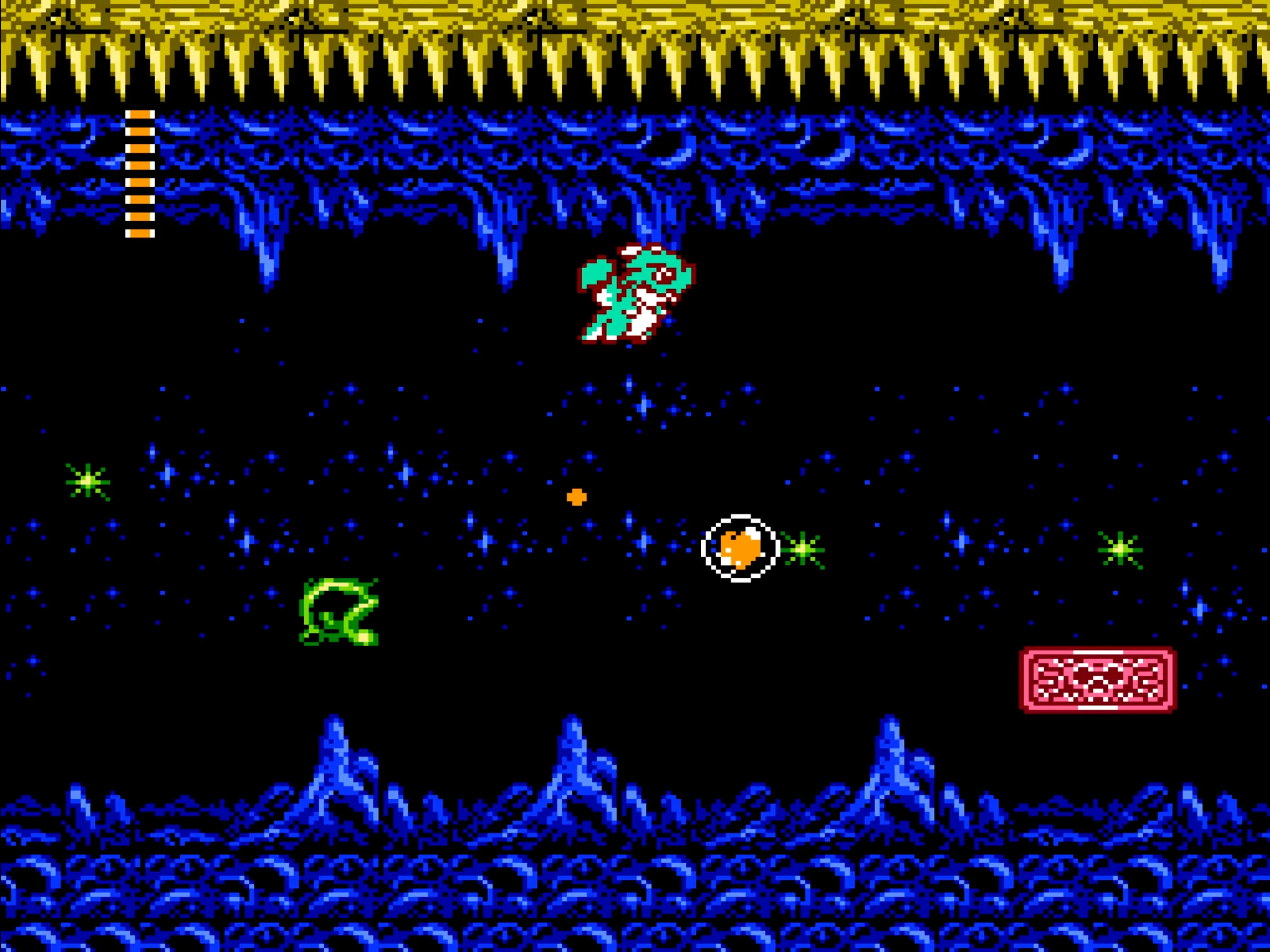 Một màn chơi platformer đầy màu sắc trong Little Samson trên hệ máy NES với nhân vật chính