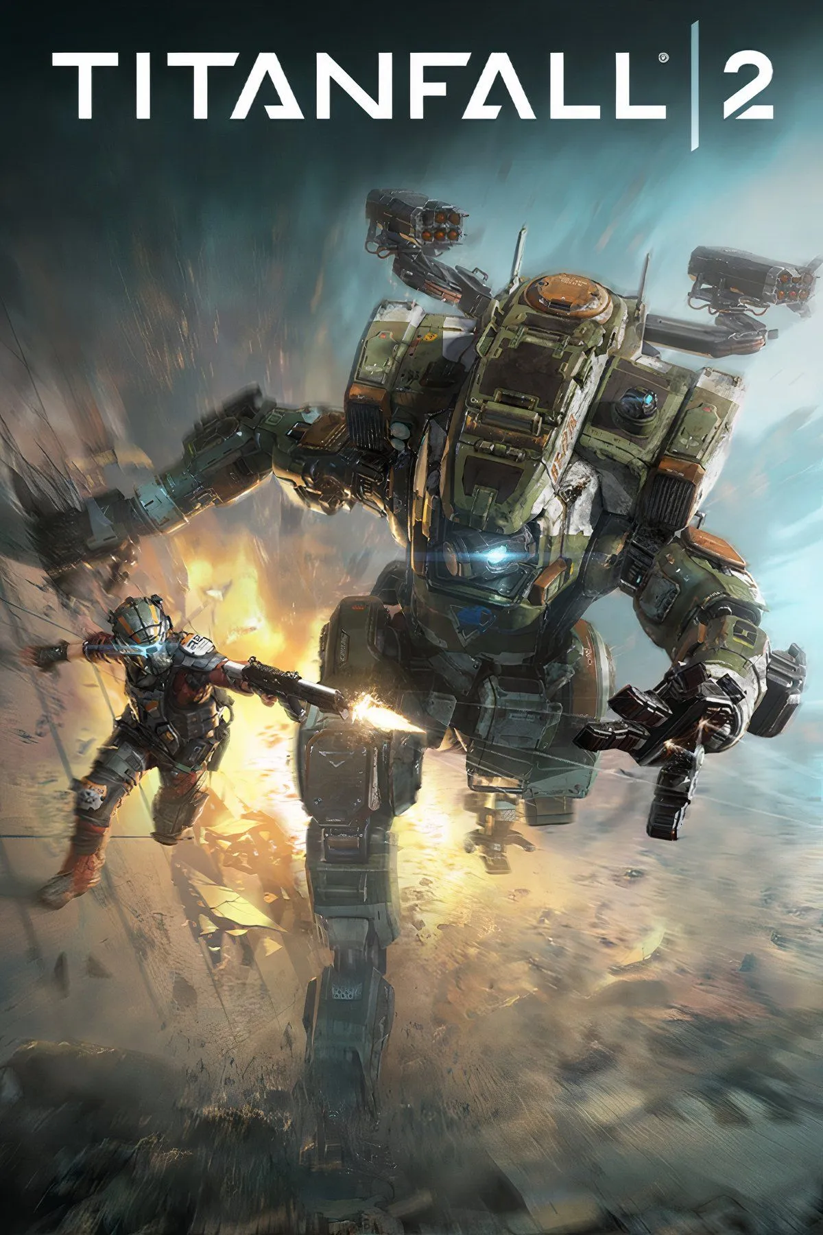 Một Titan và Phi công trong trận chiến căng thẳng từ game Titanfall 2