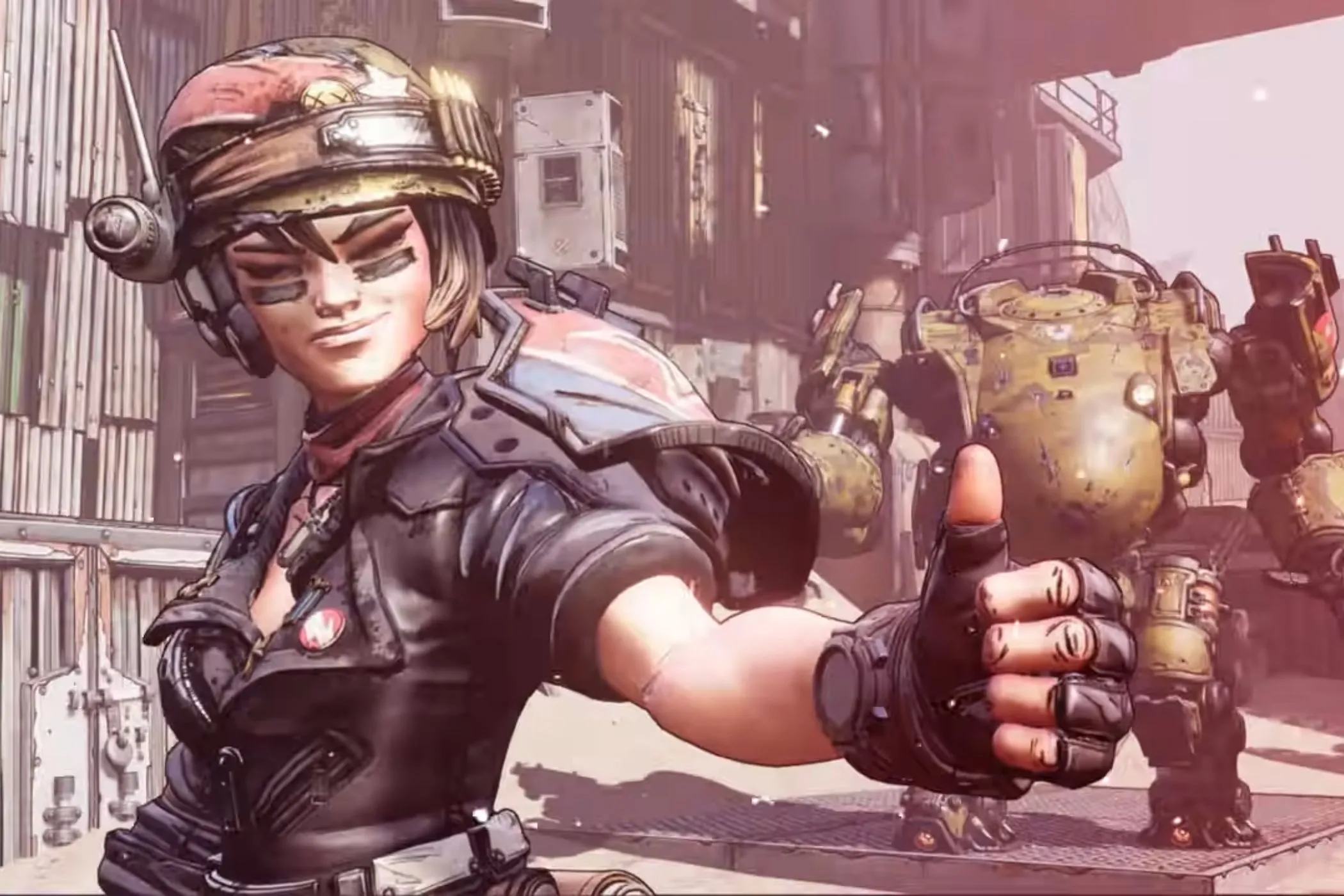 Moze trong Borderlands 3 giơ ngón cái thể hiện sự hài lòng về ngày phát hành Borderlands 4