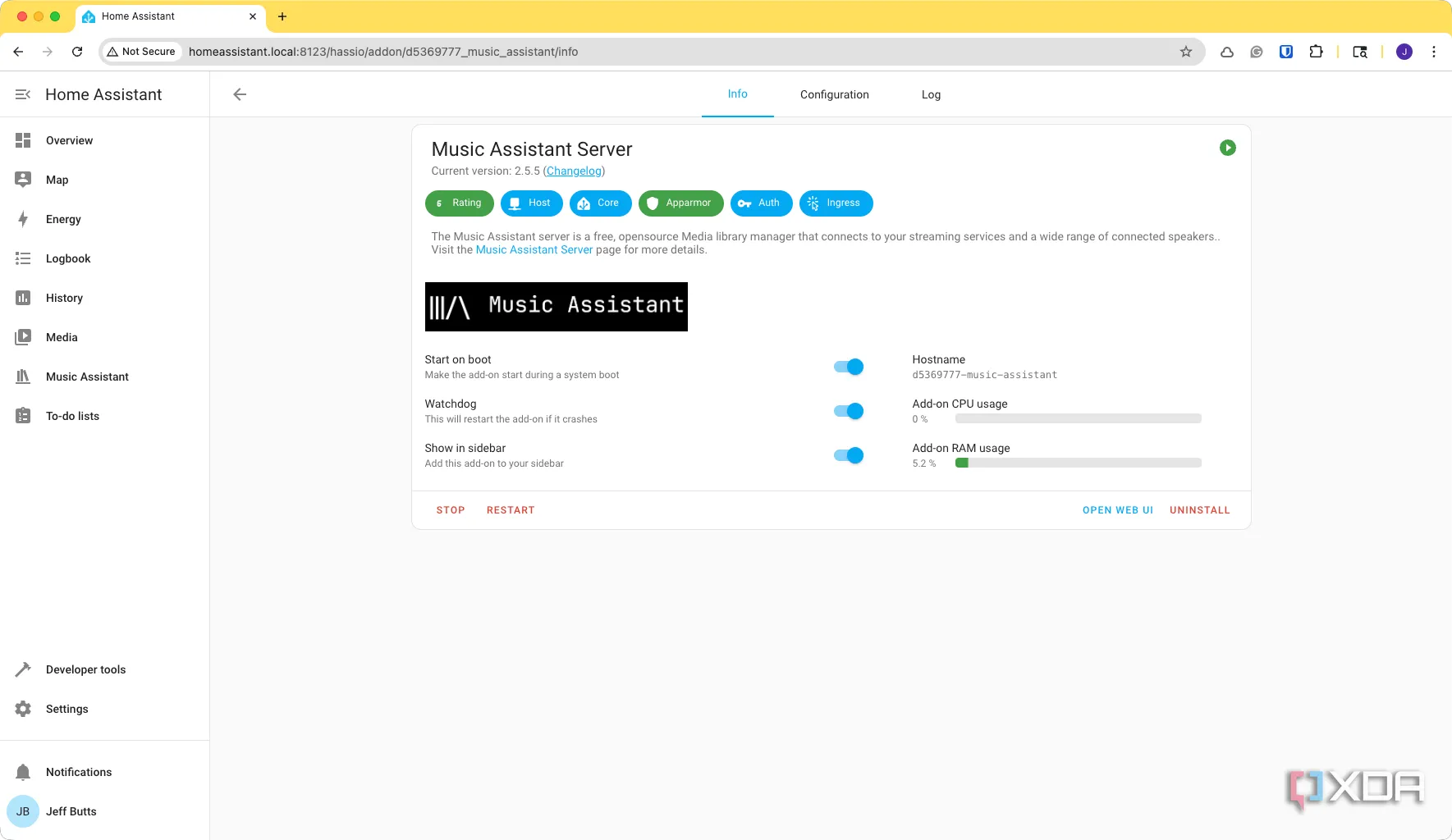 Music Assistant Server trong cửa hàng tiện ích bổ trợ của Home Assistant