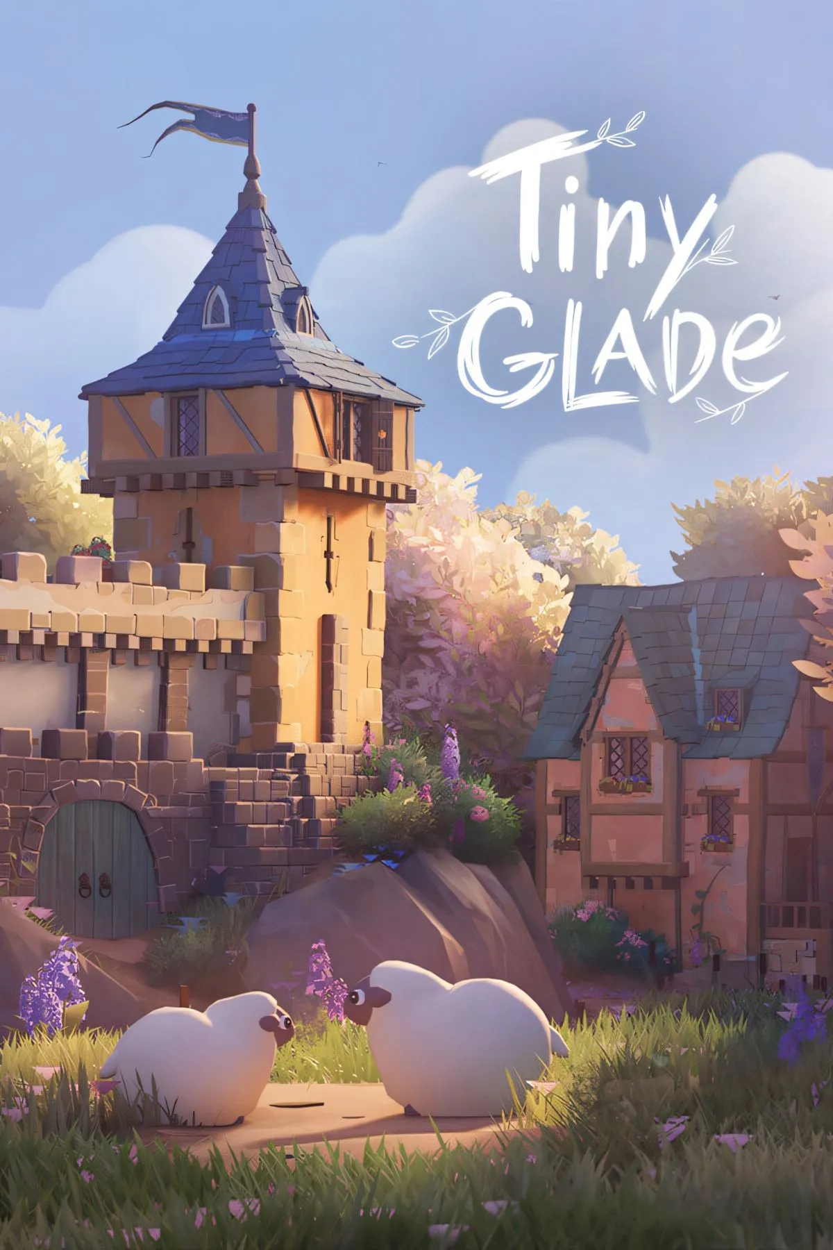 Ngôi làng trung cổ thơ mộng trong game Tiny Glade với lối kiến trúc độc đáo