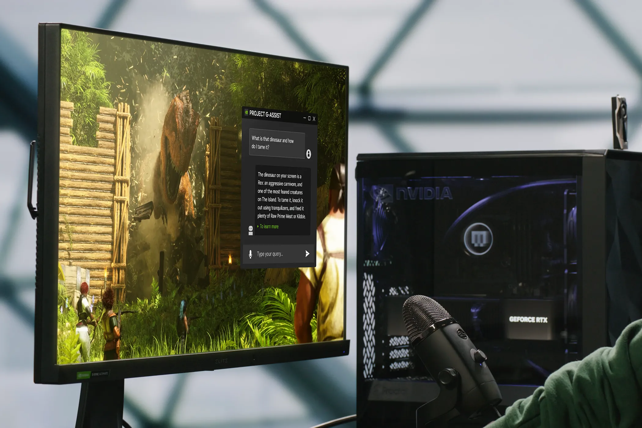 Người dùng trải nghiệm tính năng trợ lý AI Nvidia G-Assist trên máy tính