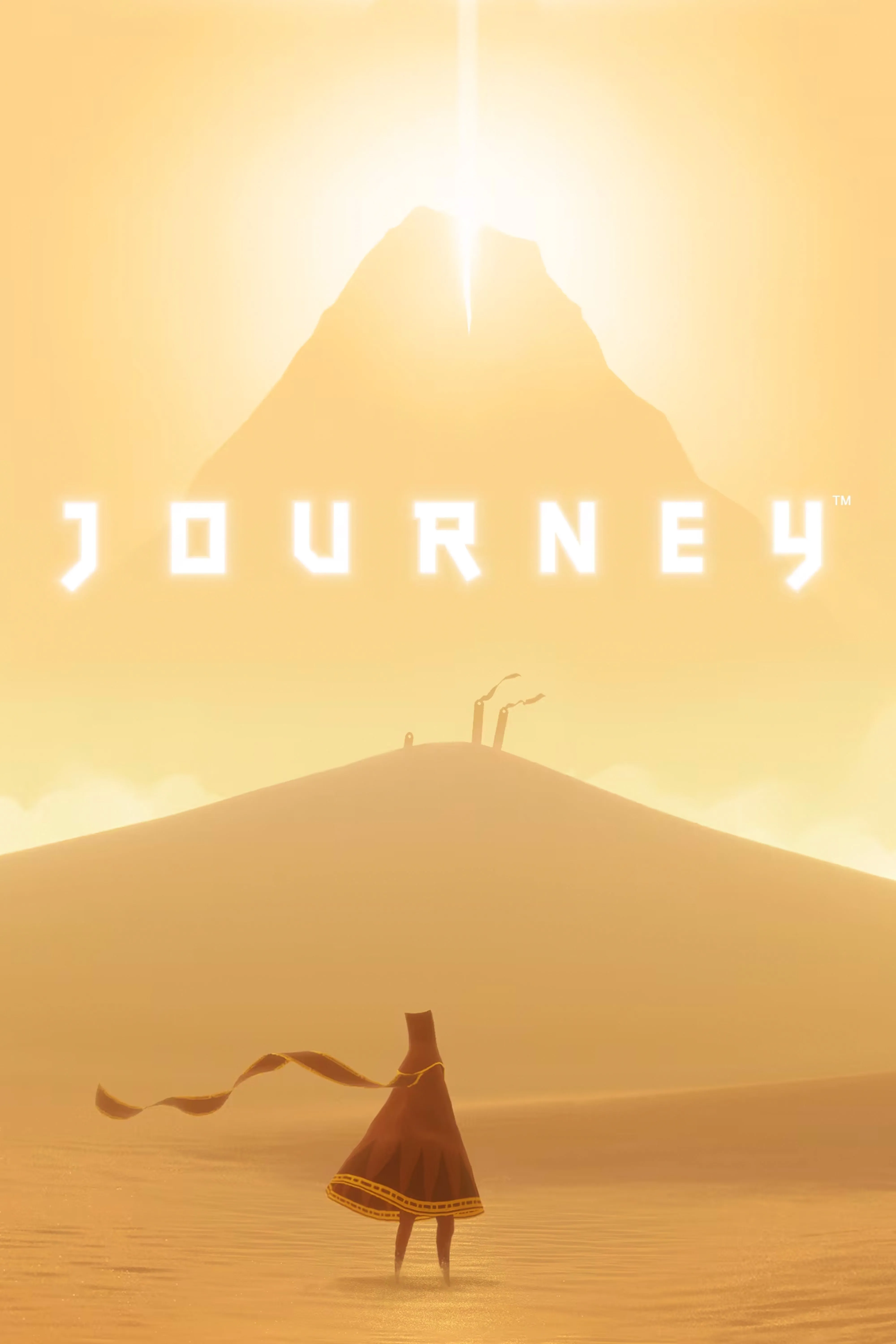 Nhân vật áo choàng đỏ đơn độc khám phá sa mạc bao la trong game phiêu lưu nghệ thuật Journey
