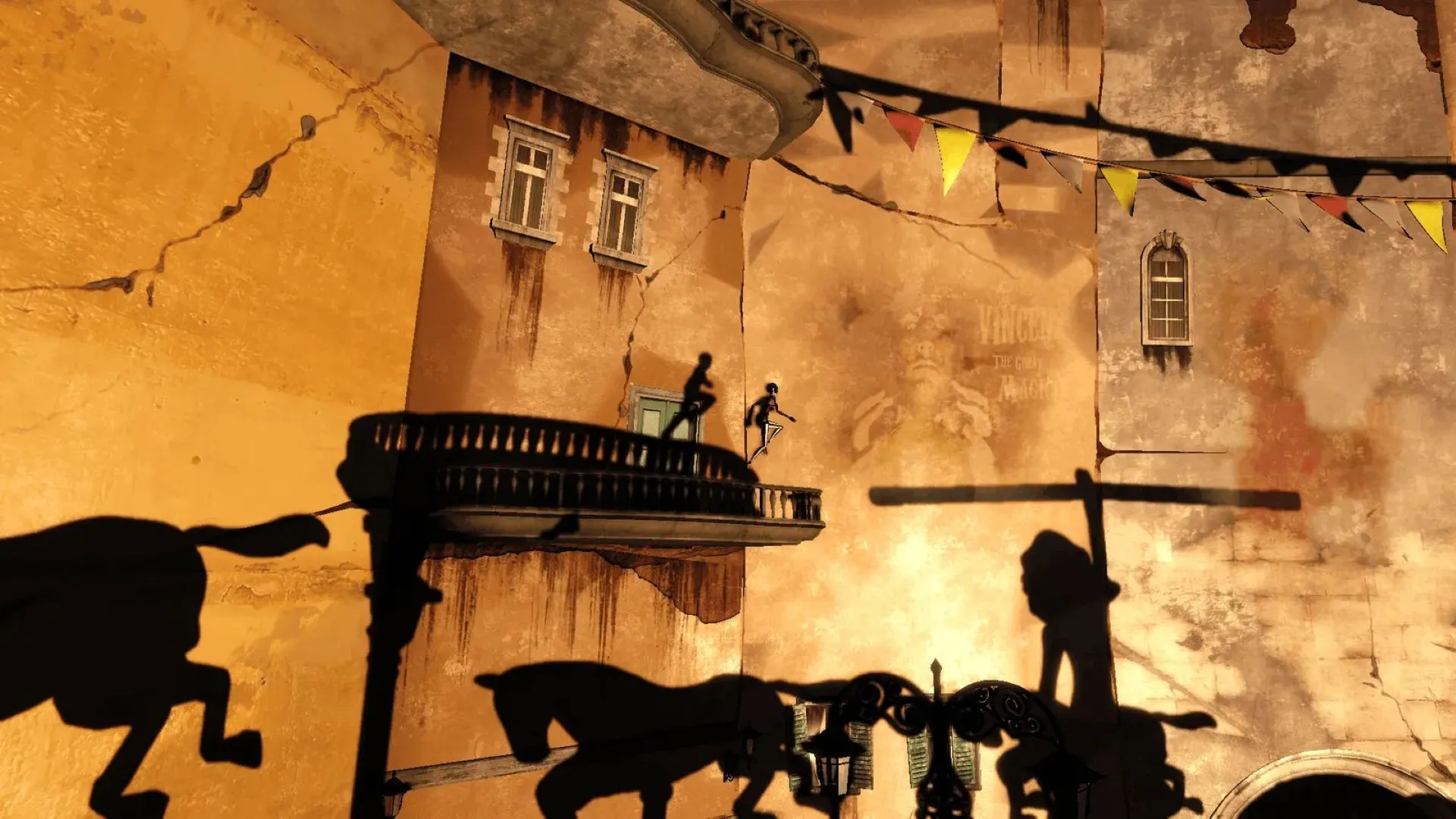 Nhân vật Dawn di chuyển trên các bóng đổ trong thế giới độc đáo của game Contrast