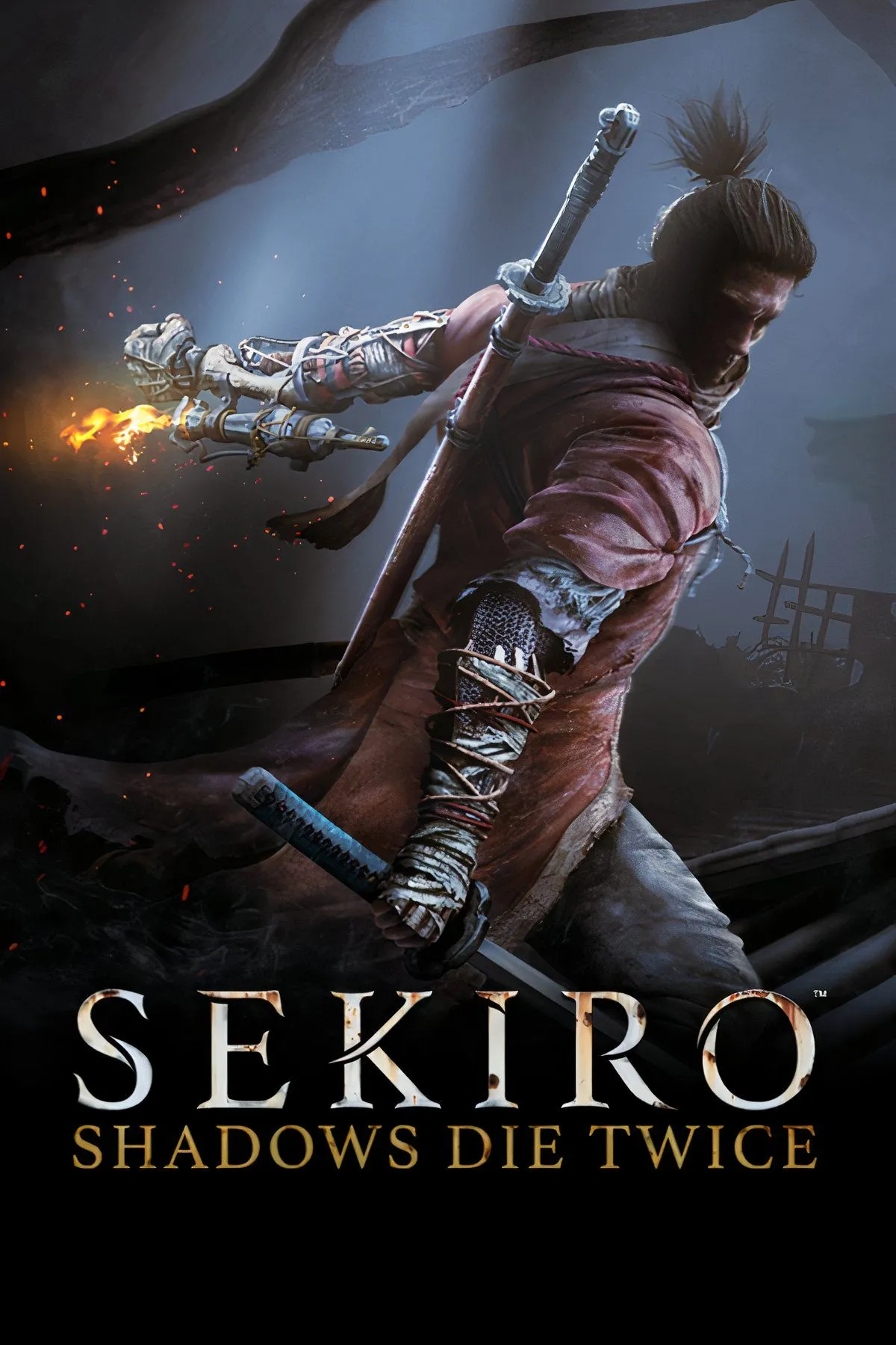 Nhân vật Sekiro đối mặt với boss trong Sekiro: Shadows Die Twice, minh họa lối chơi đòi hỏi phản xạ.