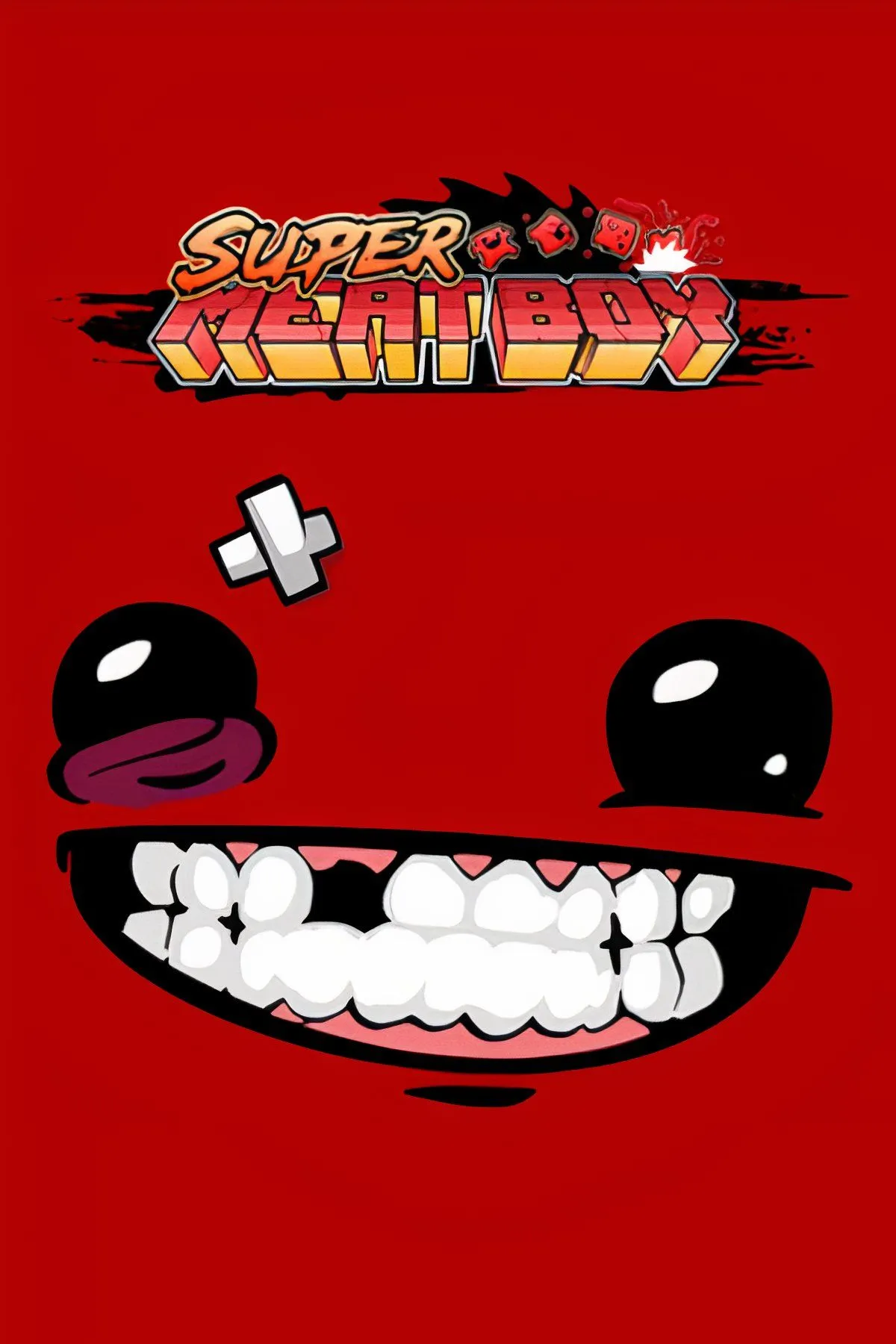 Nhân vật Super Meat Boy chạy trên một màn chơi platformer đầy chướng ngại vật