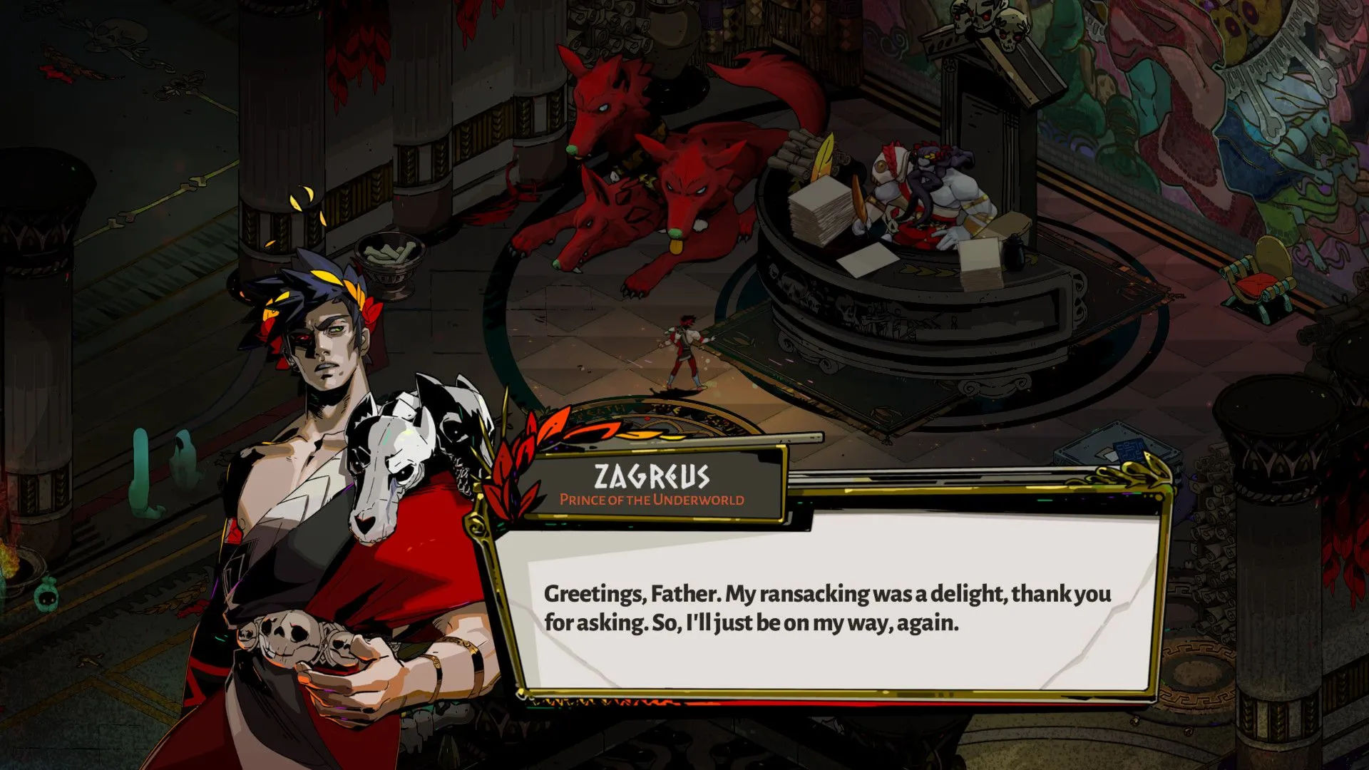 Nhân vật Zagreus trong Hades thực hiện đòn tấn công