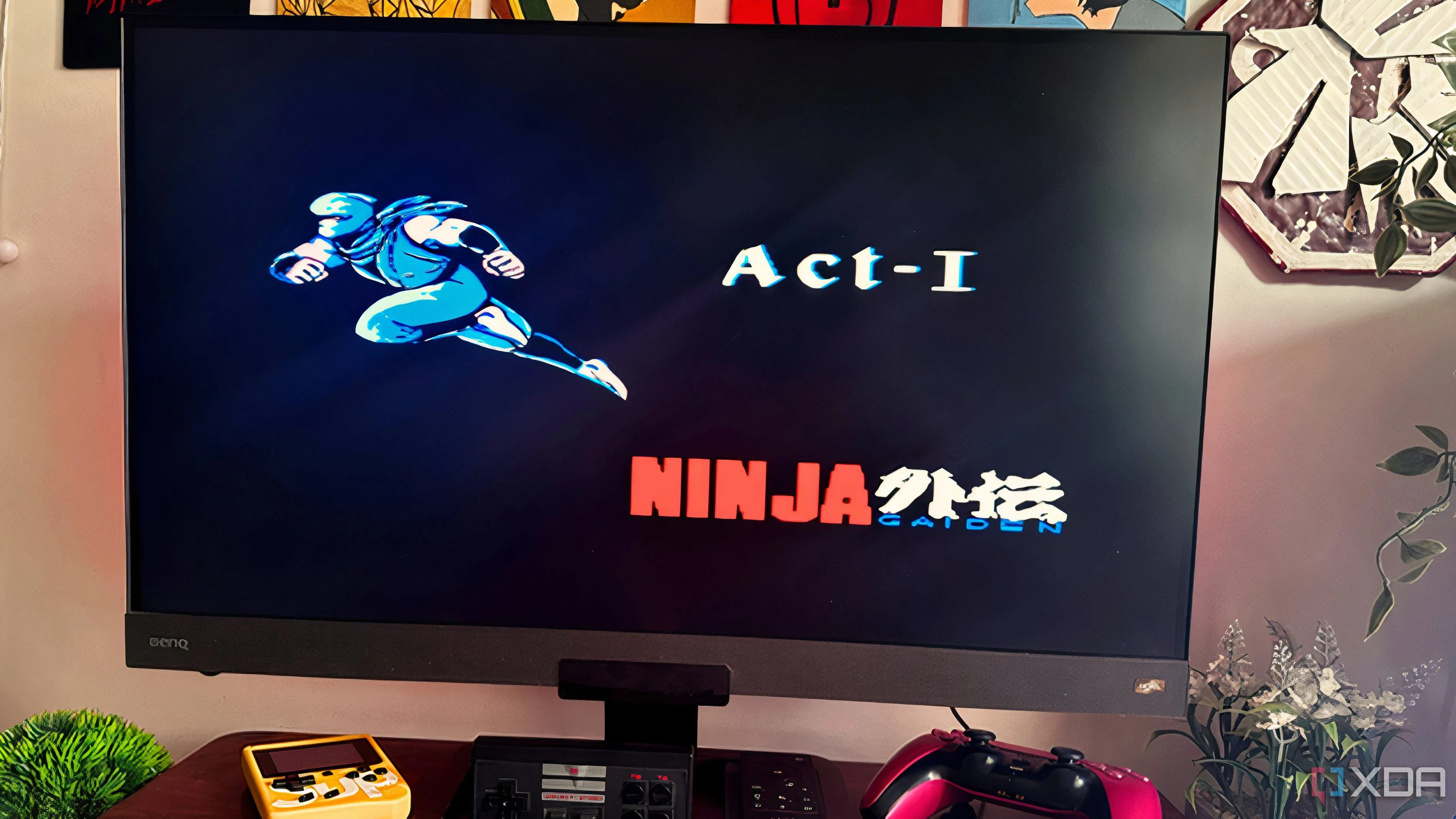 Ninja Gaiden 1988 đang chạy trên màn hình CRT